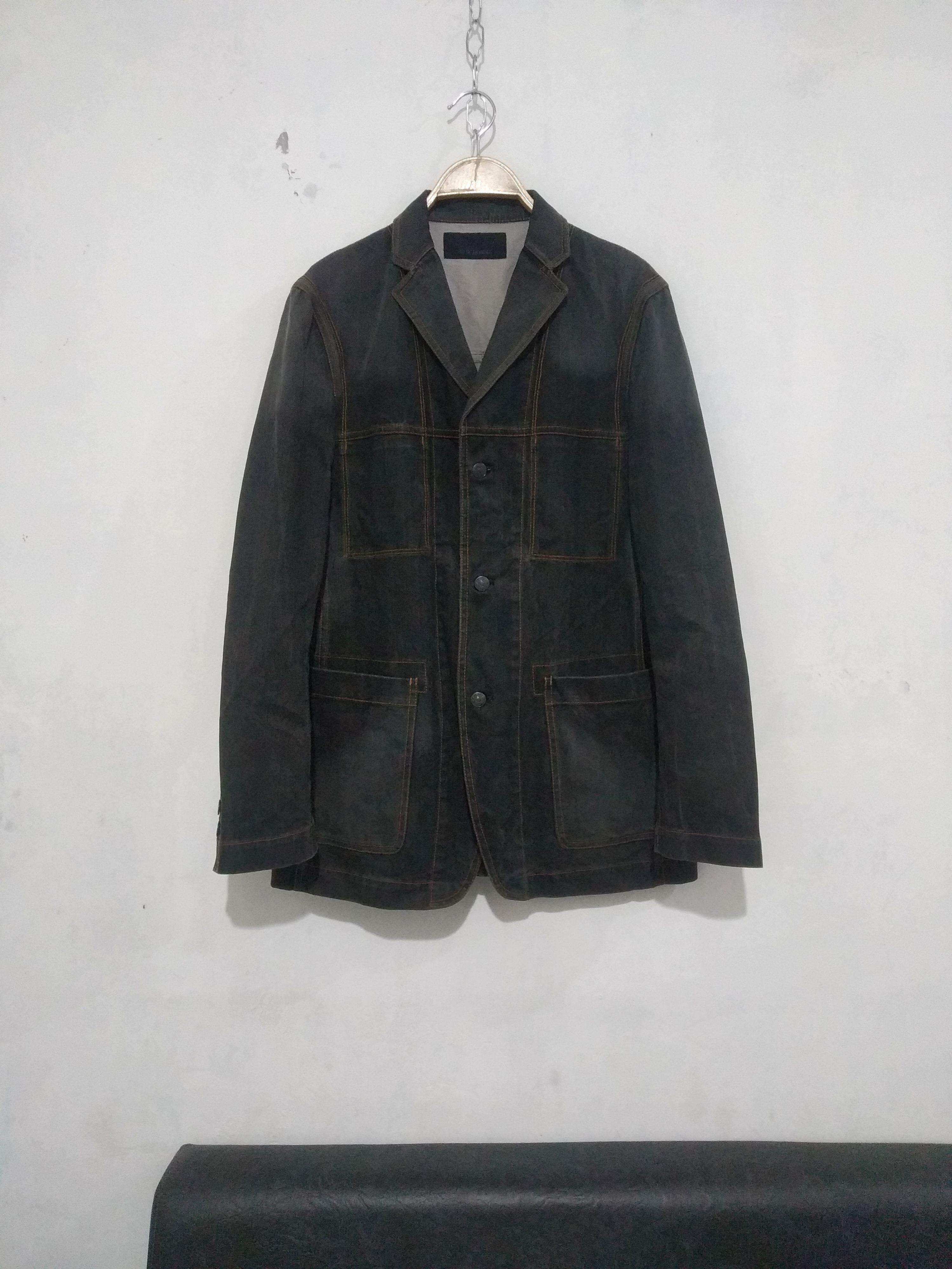 image of Issey Miyake x Tete Homme Denim Wash Blazer Jacket, Men's (Size Large)