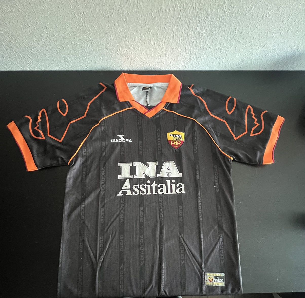 Diadora 1999/2000 Vintage Roma Jersey Size US XL / EU 56 / 4 - 1 Thumbnail