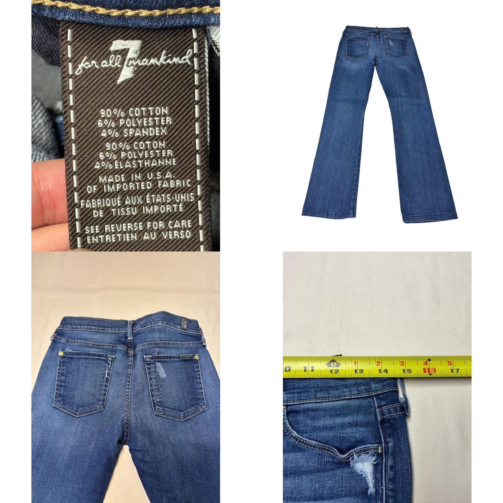 7 For All Mankind 7 For All Mankind The Skinny Bootcut Jeans Medium Wash Blue Denim 28X29 Made USA Women Jeans Size 28" / US 6 / IT 42 - 8 Thumbnail