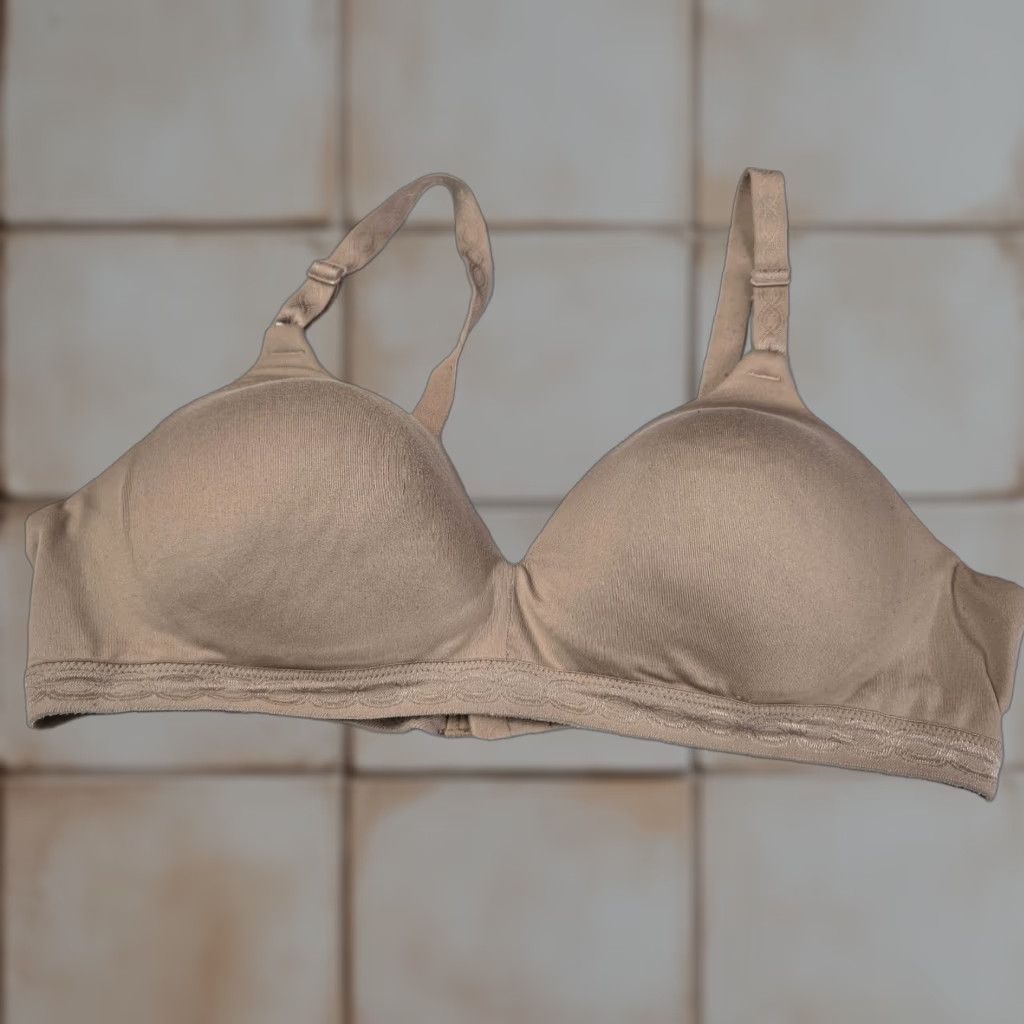 Vintage Warner's Women's Wireless T-Shirt Bra 38B Lightly Lined Brown Adjustable Straps
