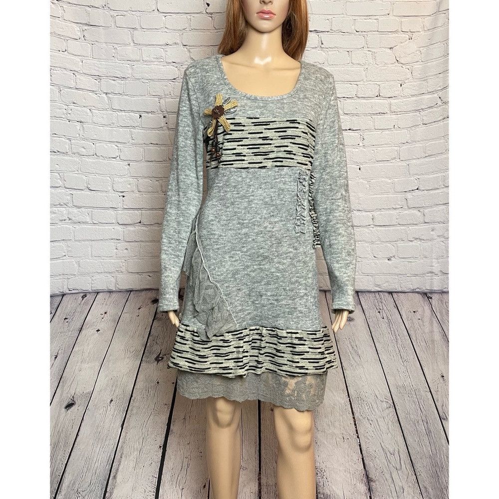 Other John Fashion Grey Wool Blend Long Sleeve Dress Size M Size M / US 6-8 / IT 42-44 - 1 Thumbnail