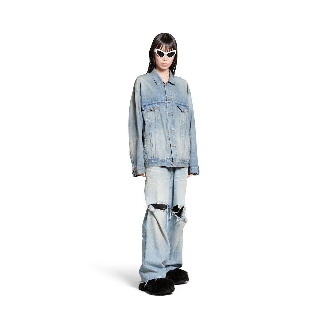 Balenciaga o1la1rc1a0625 Paris Tropical Large Fit Jacket in Blue Size XS / US 0-2 / IT 36-38 - 2 Thumbnail