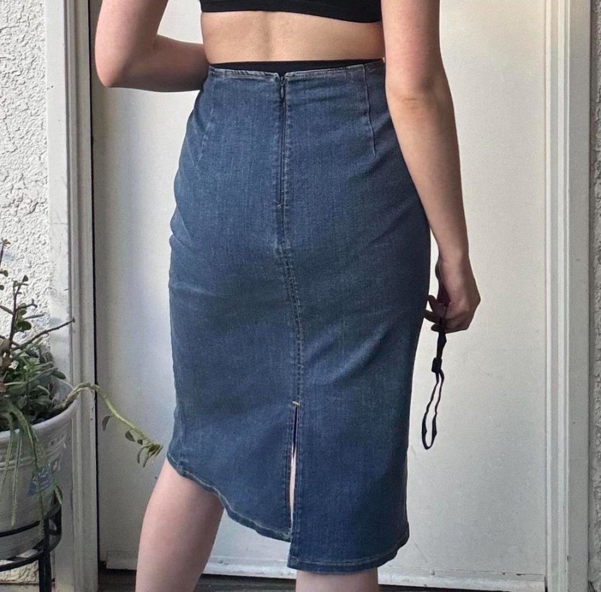 WhoWhat WHO WHAT WEAR DENIM MIDI SKIRT Size 28" / US 6 / IT 42 - 2 Thumbnail