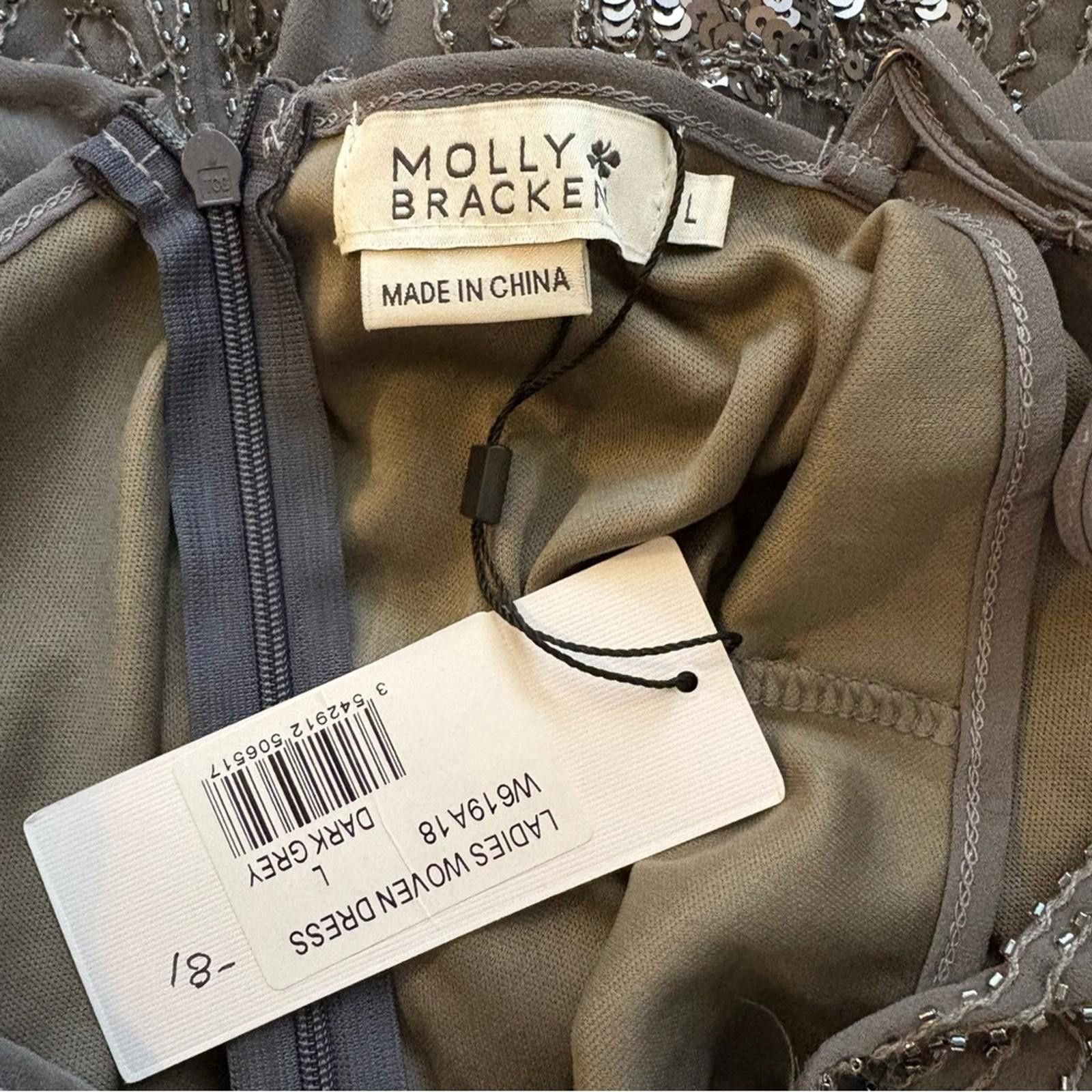 Designer NWT Molly Bracken Woman’s L Cocktail Dress Beaded Sequins Size L / US 10 / IT 46 - 6 Thumbnail