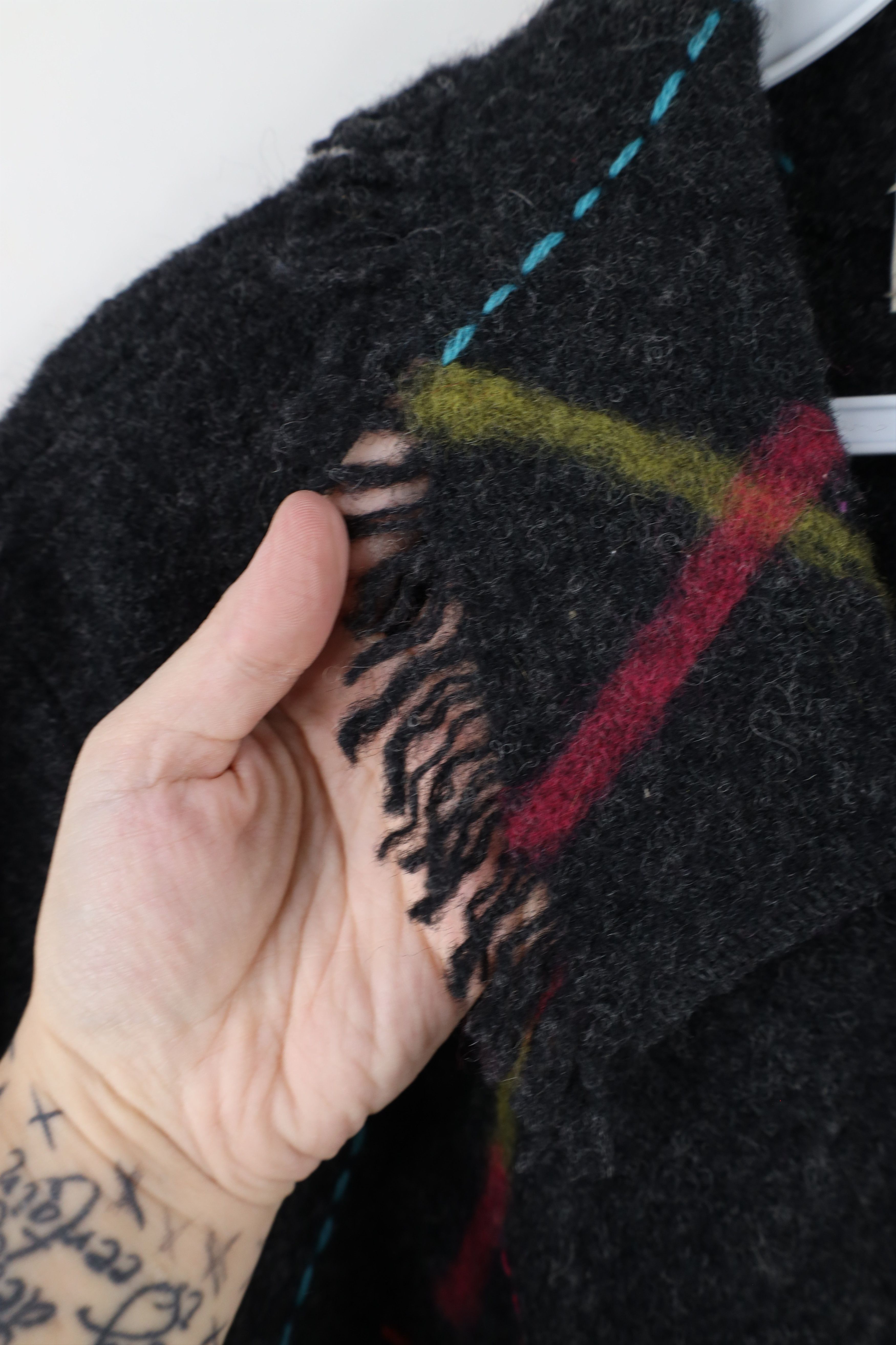 Vintage Vintage Y2K Streetwear Rainbow Wool Knit Cardigan Sweater Size L / US 10 / IT 46 - 7 Thumbnail