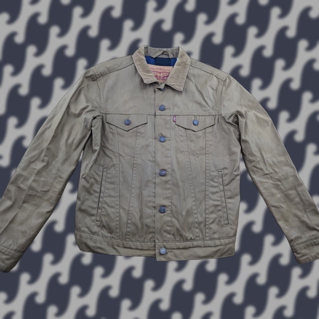 Levi's VINTAGE Levi's Mens Trucker Jacket Small Beige Size US S / EU 44-46 / 1 - 1 Thumbnail