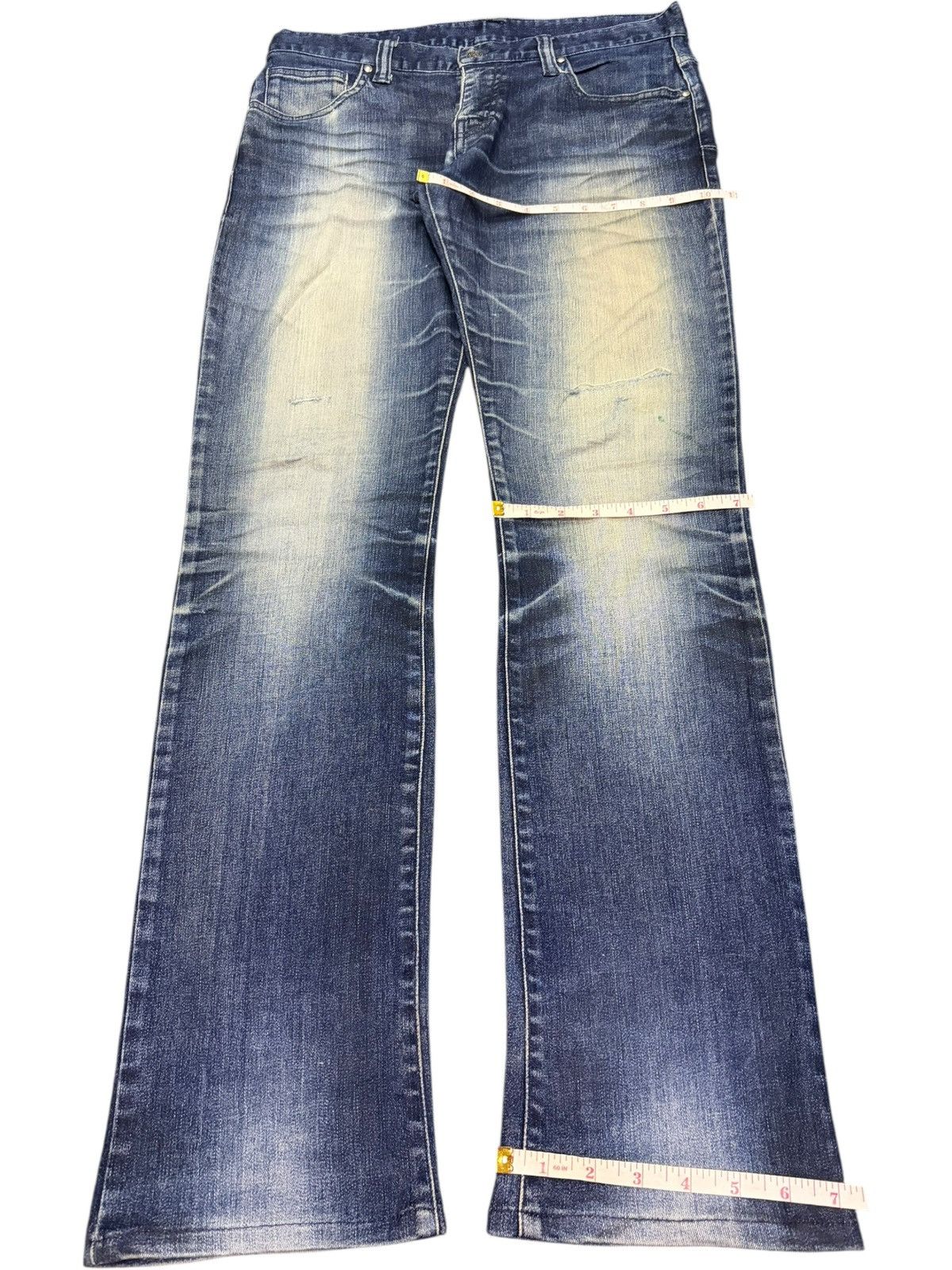Tornado Mart Vintage Tornado Mart Rusty Wash Distress Flare Jeans Size US 32 / EU 48 - 8 Thumbnail