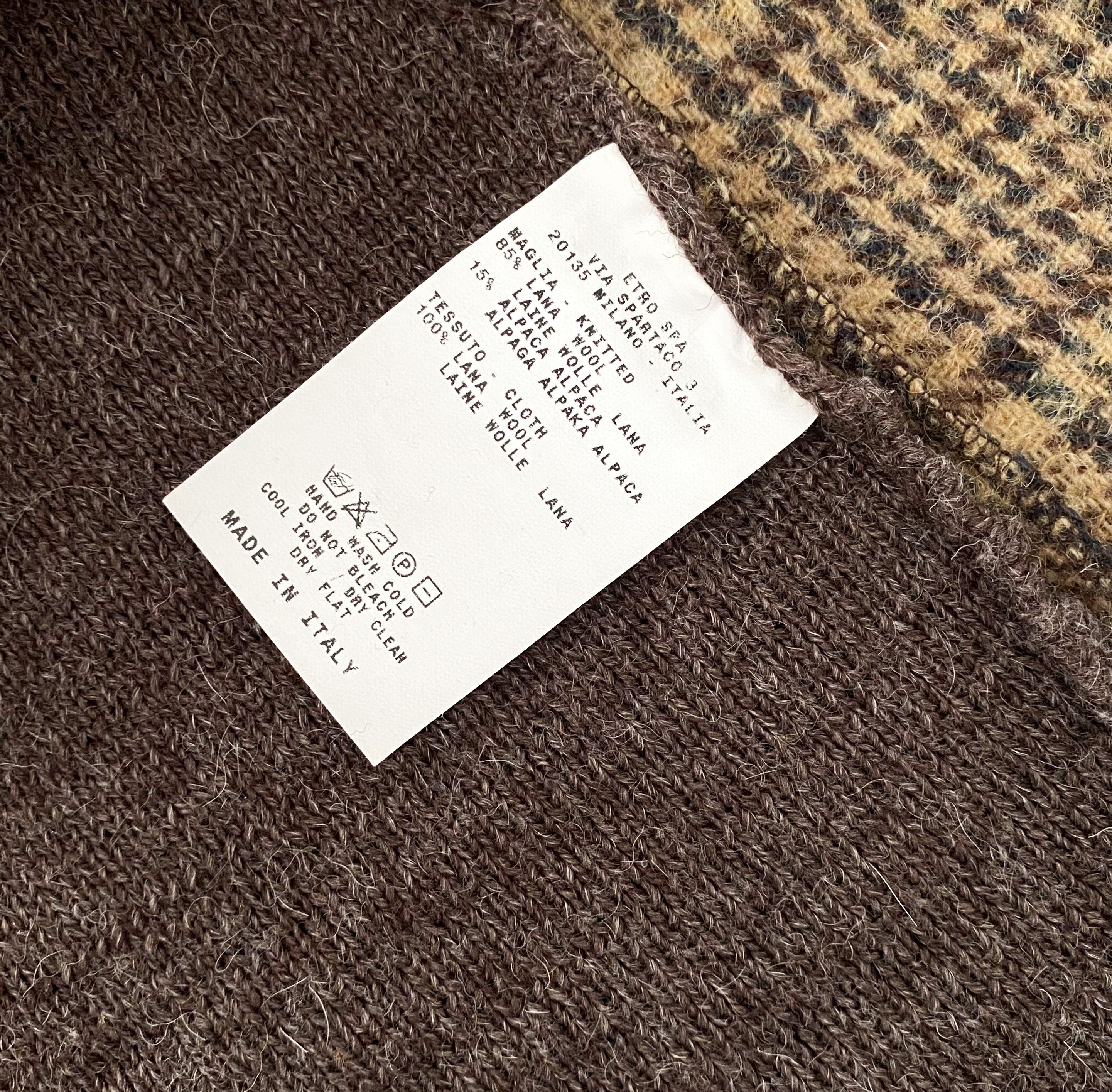 Etro Etro Milano Virgin Wool & Alpaca Vest with Checkered Pattern Size L / US 10 / IT 46 - 12 Thumbnail