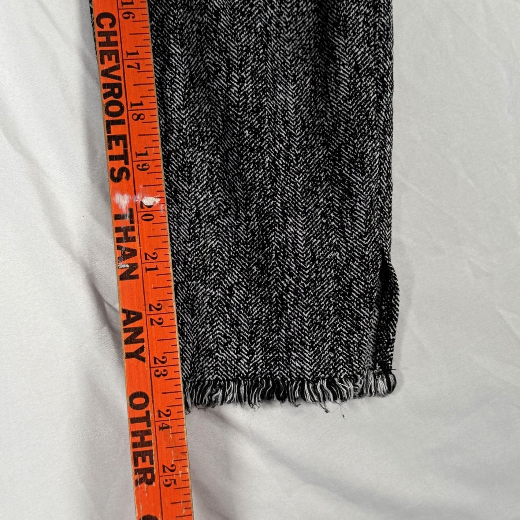 Alfani Alfani Pants 8 Stretch Herringbone Tweed Fringe Hem Ankle Cropped Career Womens Size 30" / US 8 / IT 44 - 7 Thumbnail