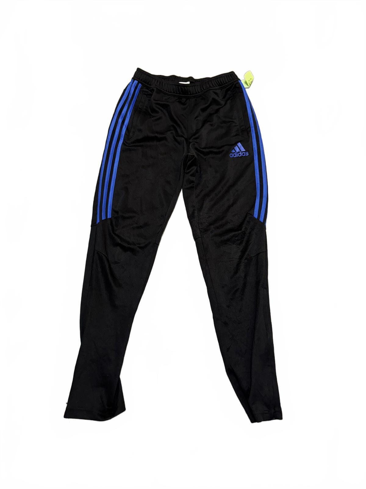 Adidas Adidas Youth Black Tracksuit Bottoms with Blue Stripes Size US 32 / EU 48 - 3 Thumbnail