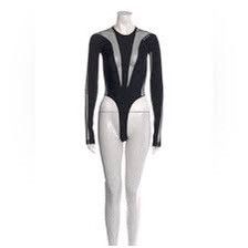 Thierry Mugler Mugler X H&M Black Mesh Panel Bodysuit Size XL / US 12-14 / IT 48-50 - 2 Thumbnail