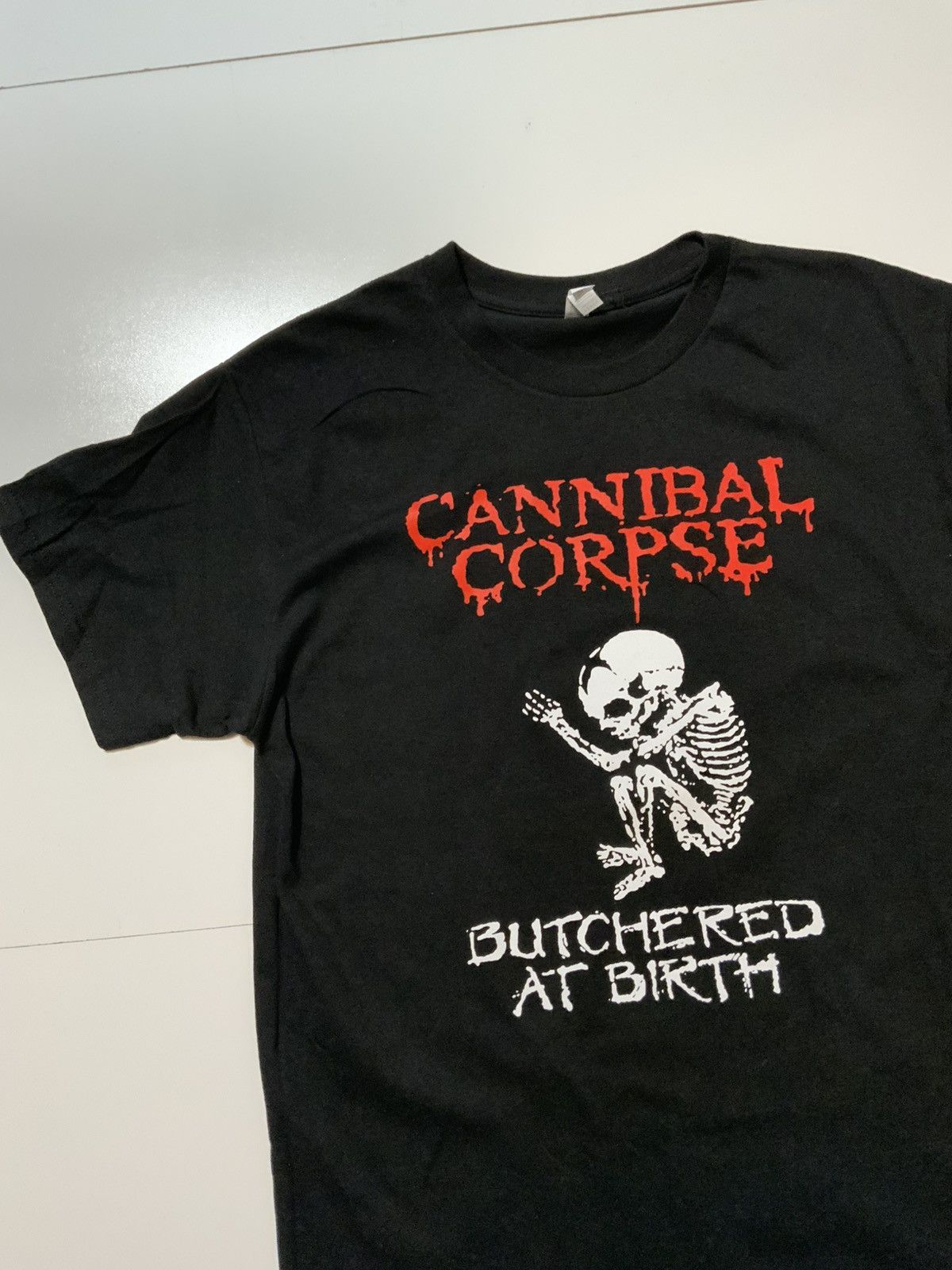 Band Tees Cannibal Corpse Butchered At Birth Metal Skeleton T-Shirt Size US L / EU 52-54 / 3 - 3 Thumbnail