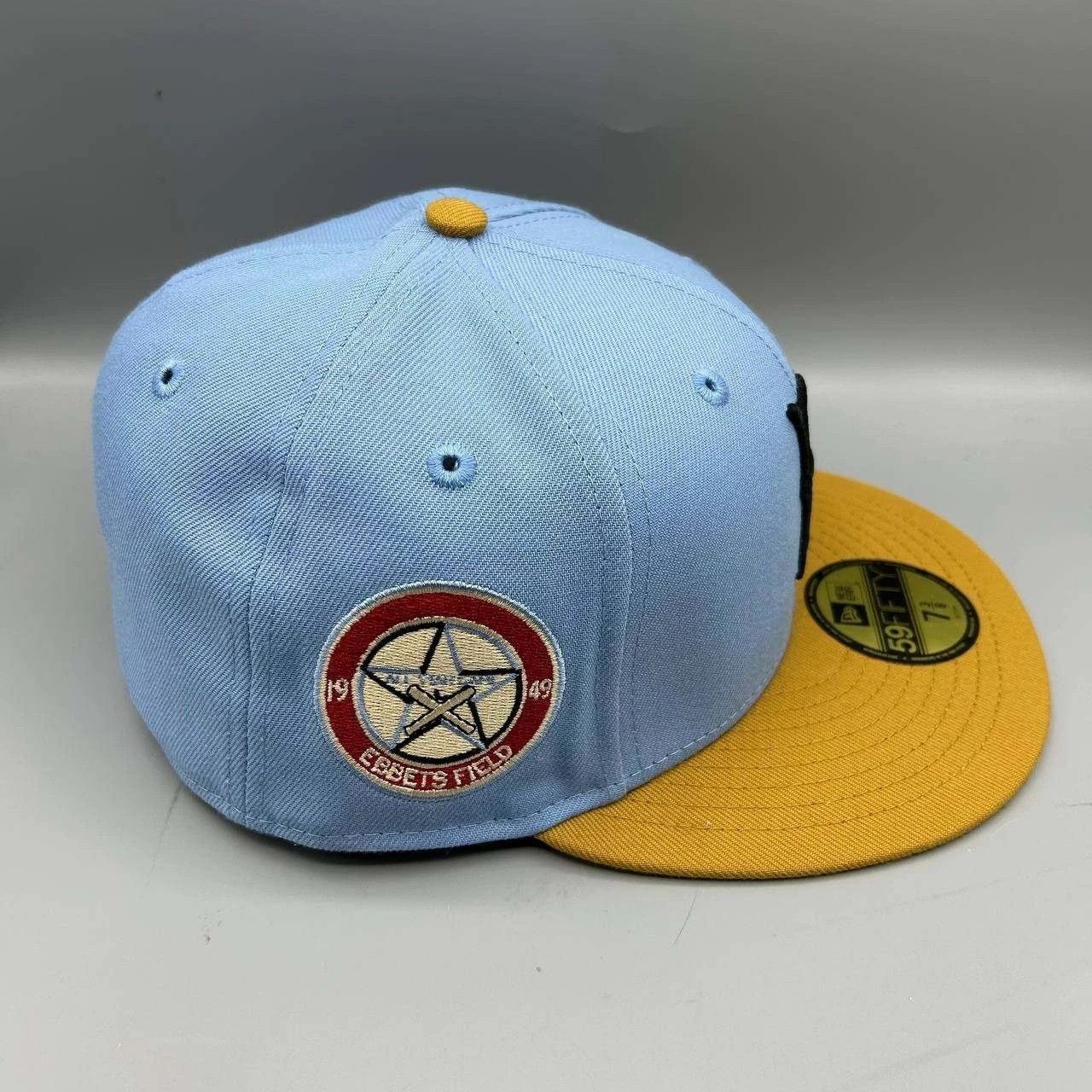 New Era Brooklyn Dodgers Hat Men 7 3/8 Blue MLB Fitted Cap New Size ONE SIZE - 7 Thumbnail