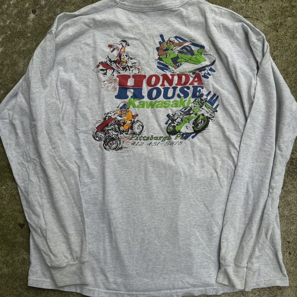 Vintage Honda House Kawasaki Bikes Faded Moto Shirt ERD Biker WCC Size US XXL / EU 58 / 5 - 9 Thumbnail