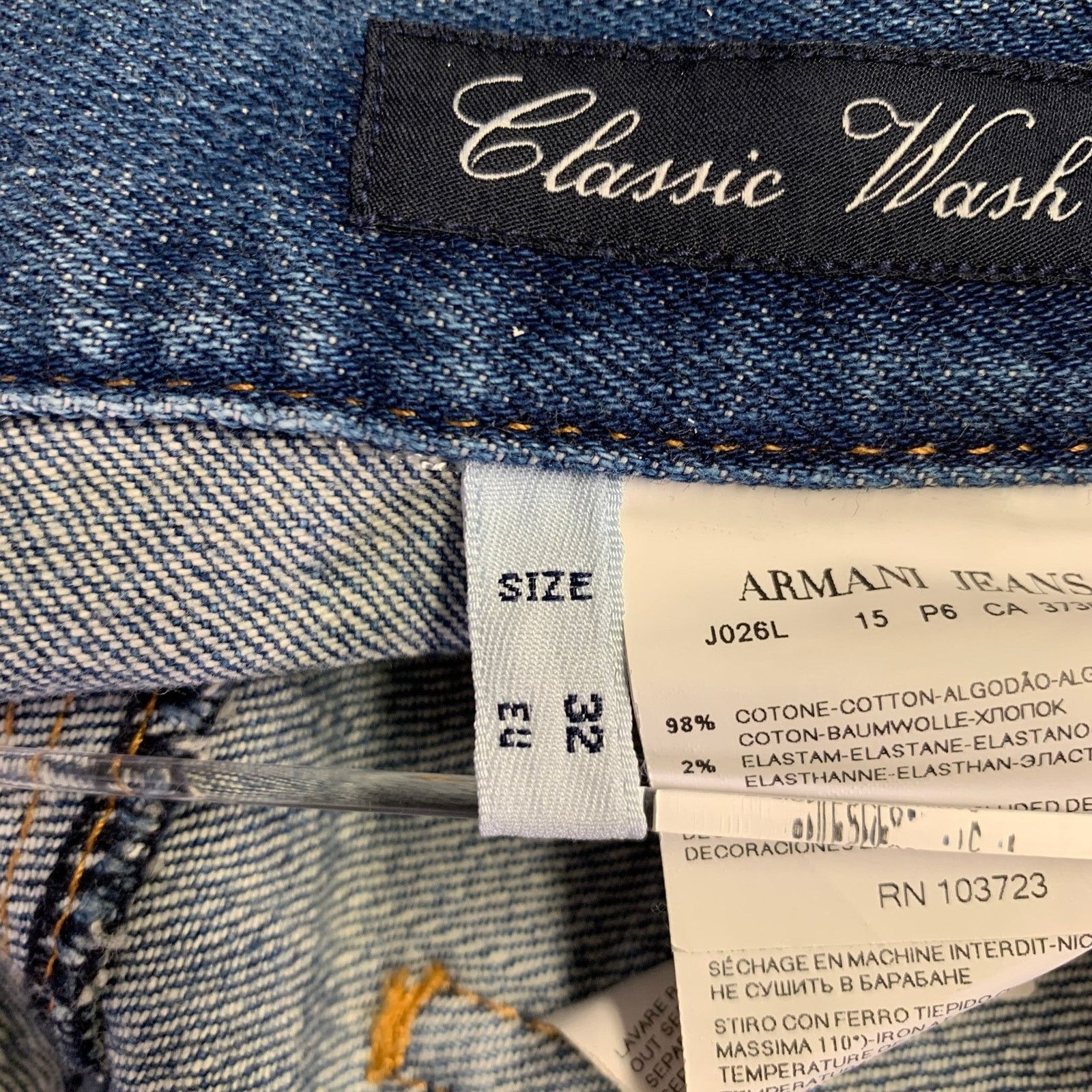 Other ARMANI JEANS Size 32 Blue Cotton Blend Button Fly Jeans Size US 32 / EU 48 - 7 Thumbnail