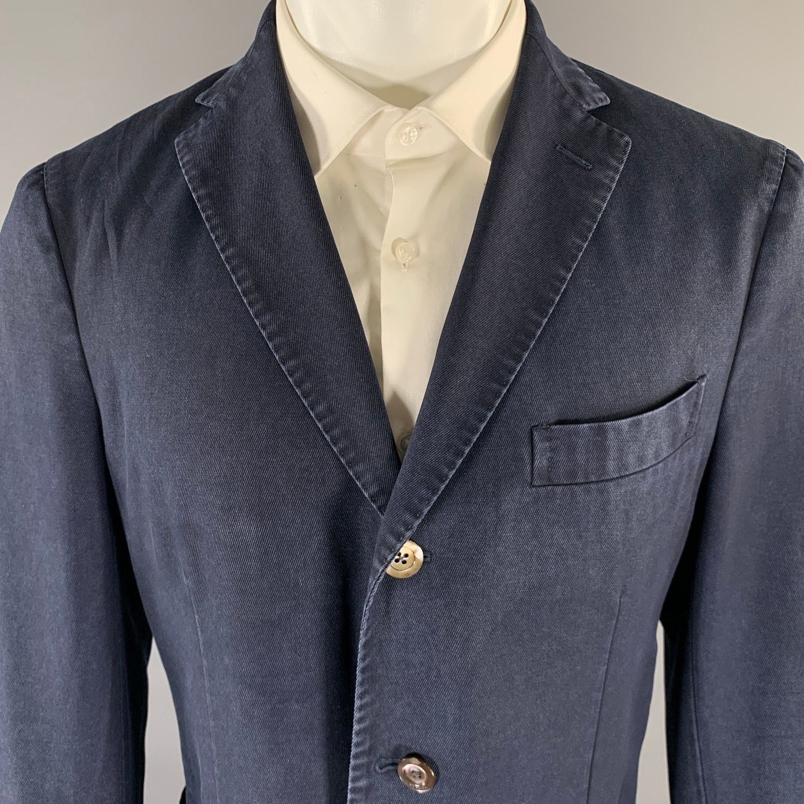 Boglioli BOGLIOLI Chest Size 40 Navy Wool Notch Lapel Sport Coat Size 40S - 2 Thumbnail