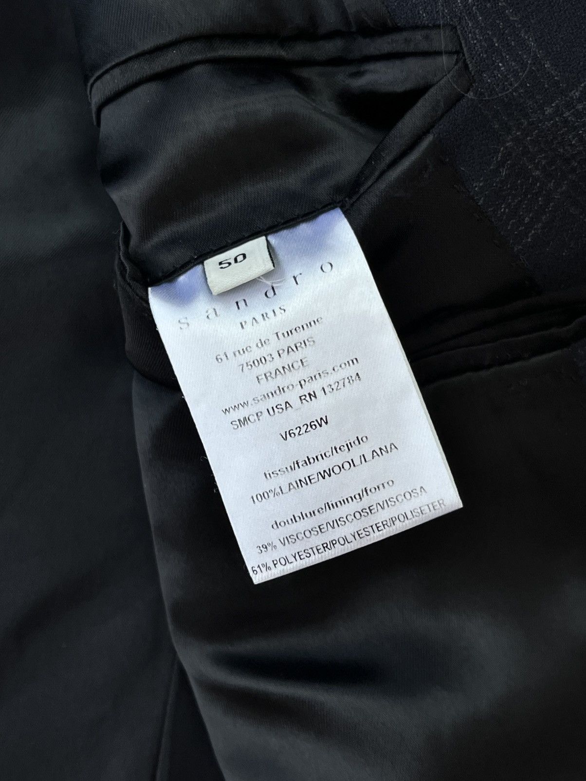 Sandro Sandro Paris Wool Suit Blazer + Trousers Size 50R - 9 Thumbnail
