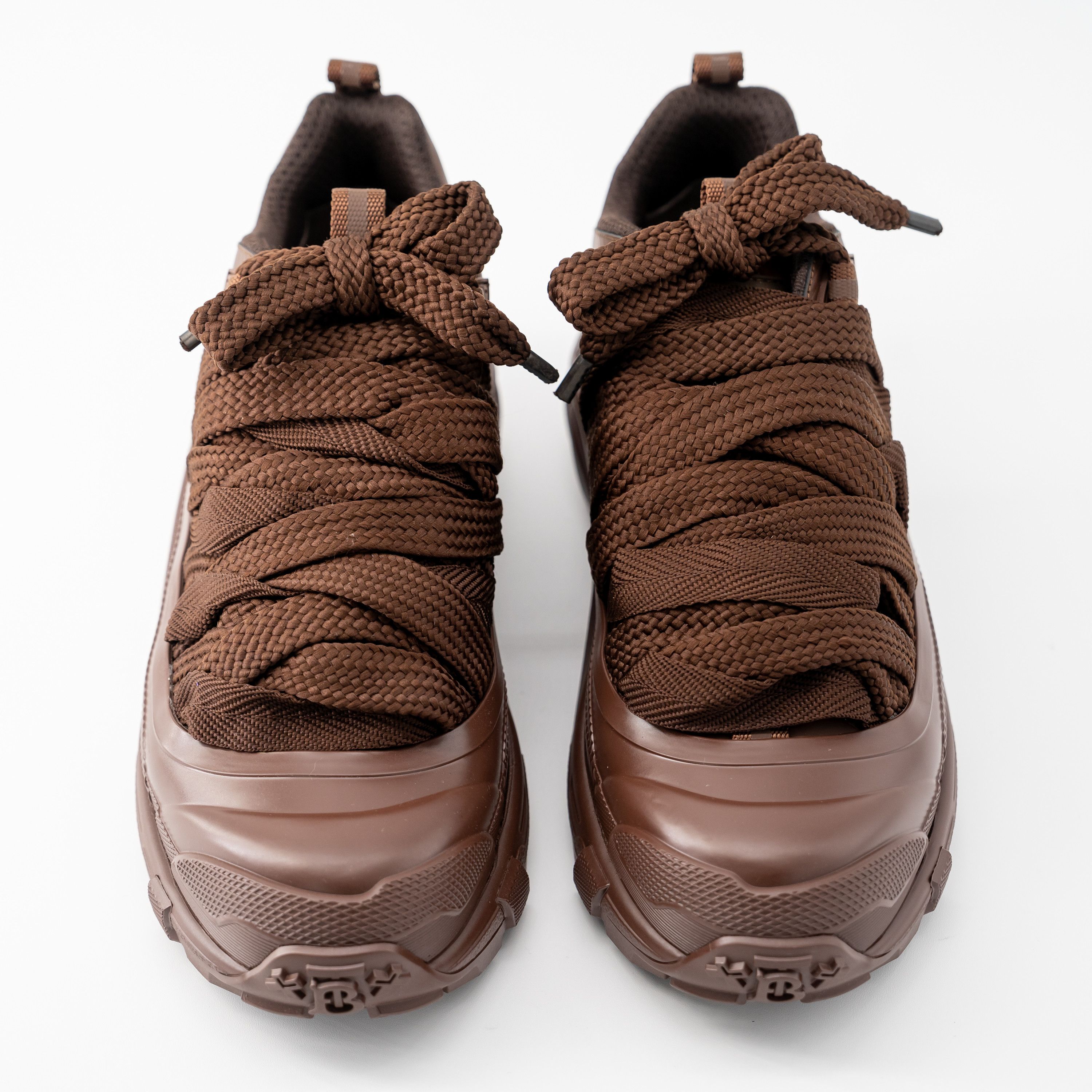 Burberry Burberry Arthur Lace Brown Sneakers Leather Earth Big Laces Size US 12 / EU 45 - 6 Thumbnail