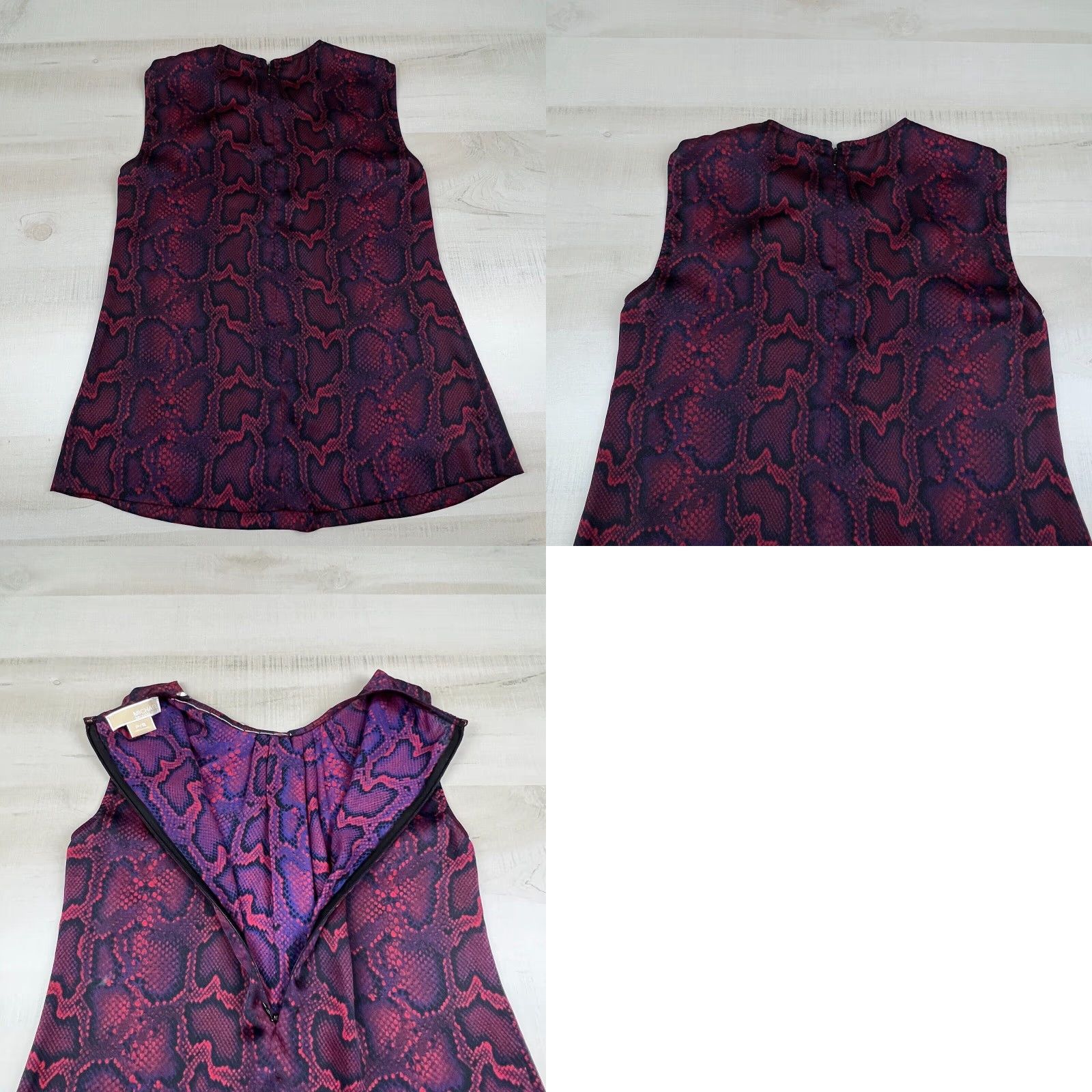 Michael Kors Michael Kors Pink Snakeskin Sleeveless Chain Accent Blouse Women's Petite Small Size S / US 4 / IT 40 - 8 Thumbnail
