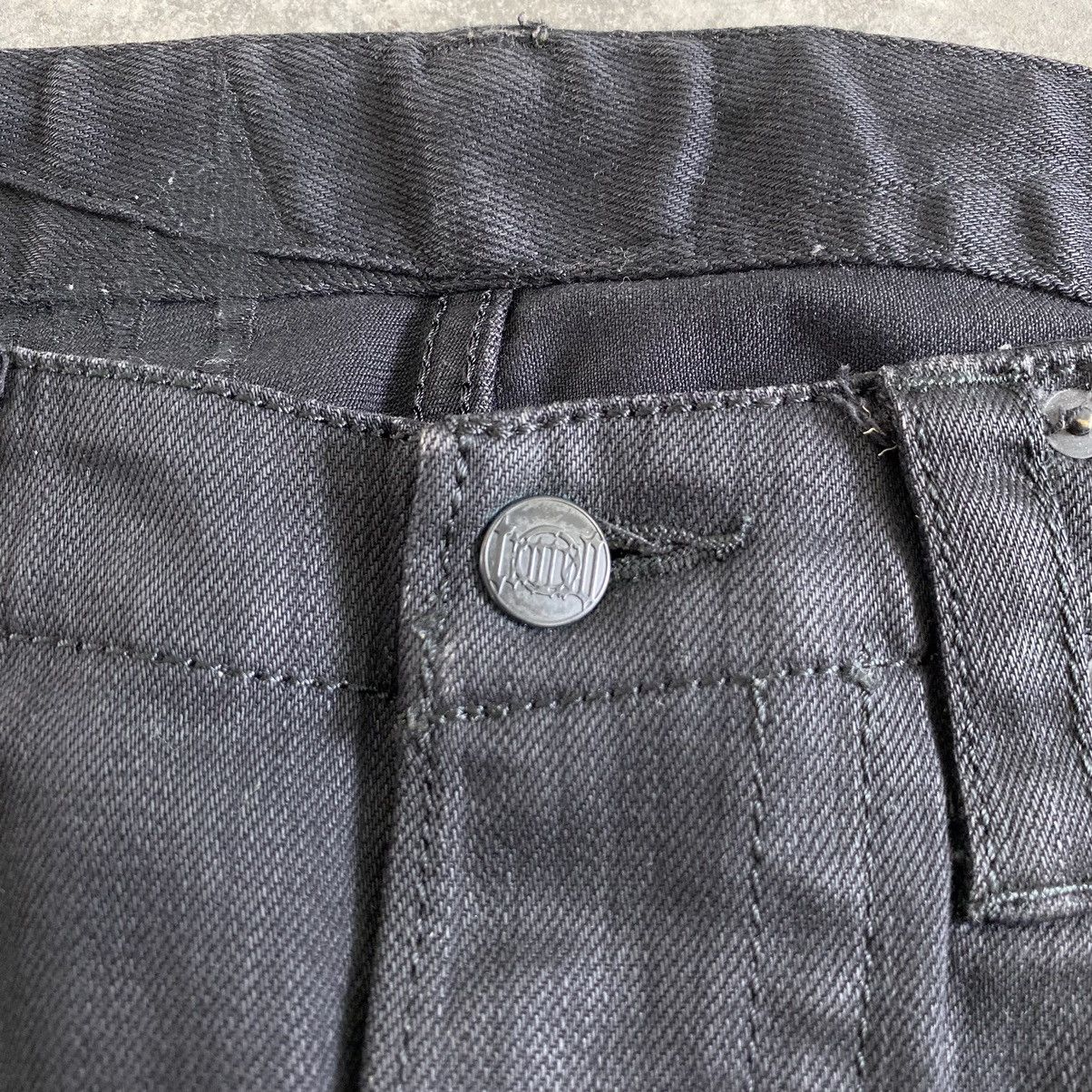 Japanese Brand Vintage Troiso Japan Curved Leg Coated Black Jeans Size US 31 - 9 Thumbnail