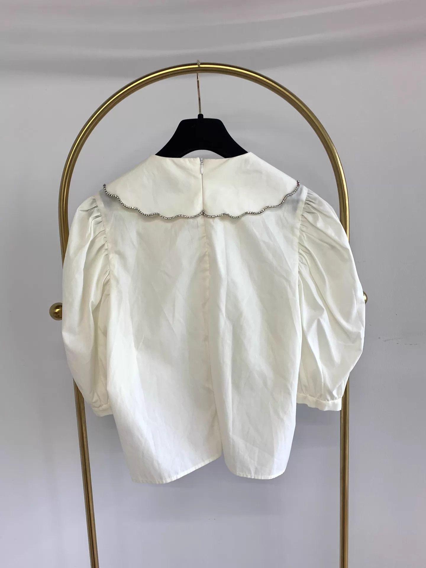Other Anouki White Shirt Doll Collar Crystal Bow L New Size L / US 10 / IT 46 - 3 Thumbnail