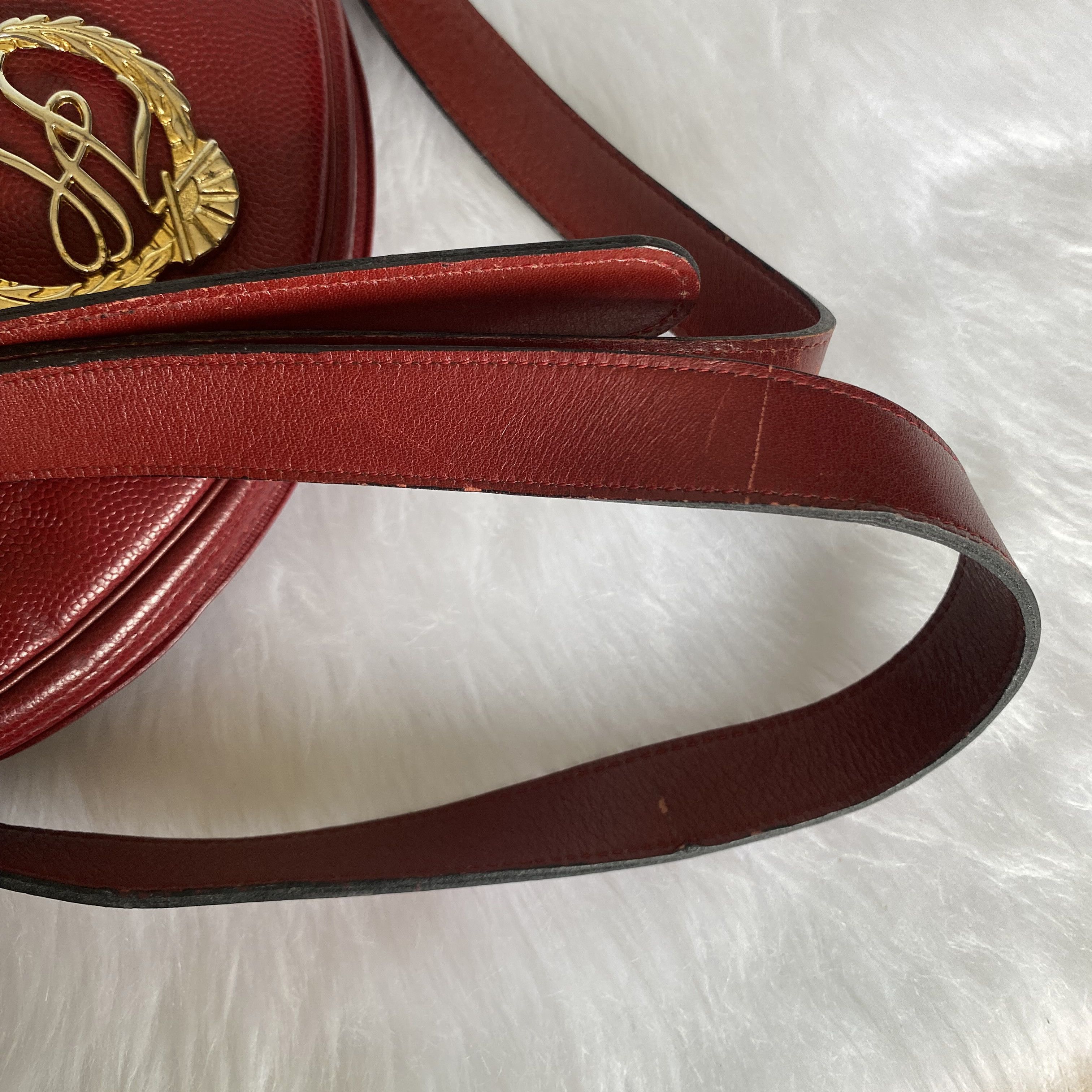 Karl Lagerfeld × Vintage KARL LAGERFELD Vintage Red Leather Shoulder Bag Size ONE SIZE - 11 Thumbnail