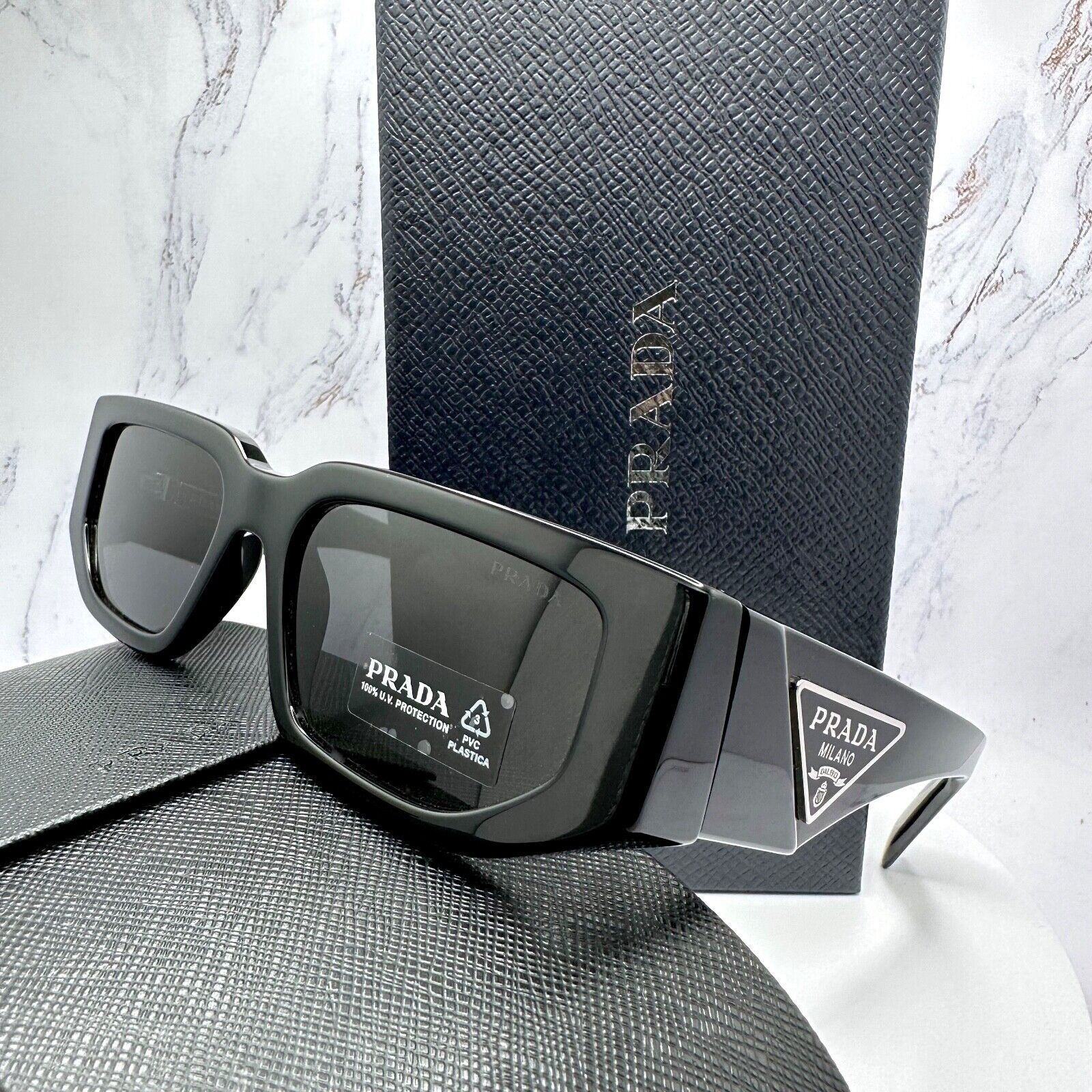 Prada NEW PRADA Sunglasses Black Square Size ONE SIZE - 20 Thumbnail
