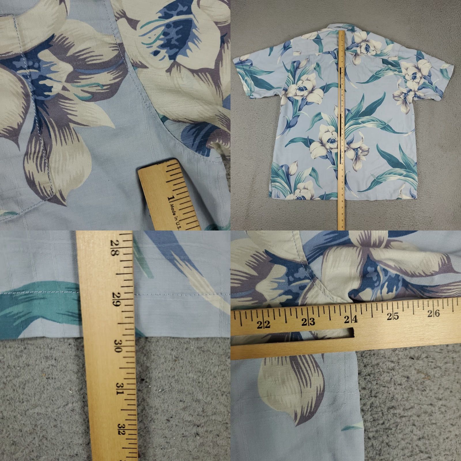 Tommy Bahama VINTAGE Tommy Bahama Shirt Men Large Blue Silk Hawaiian Aloha Floral Short Sleeve Size US L / EU 52-54 / 3 - 8 Thumbnail
