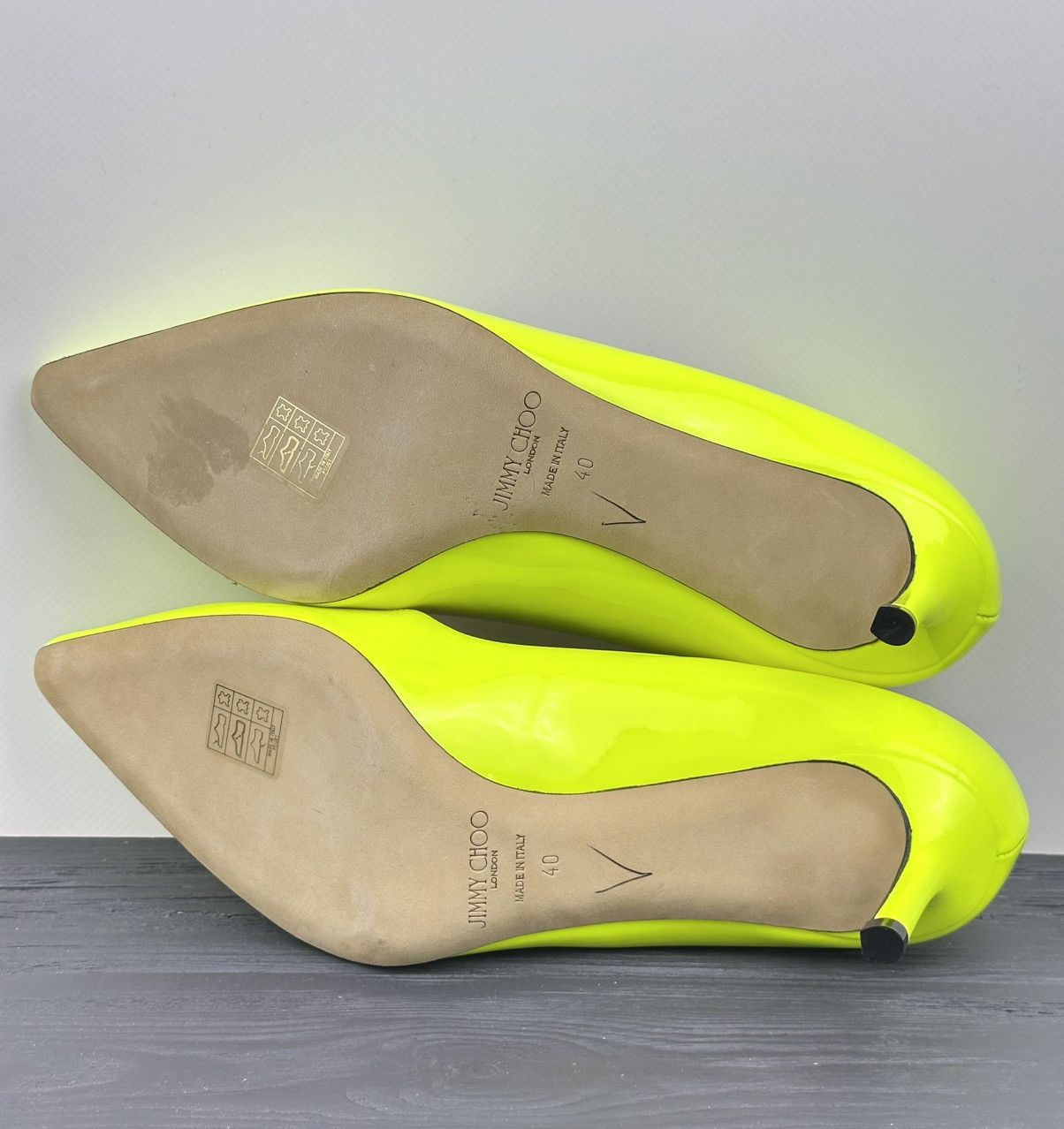 Jimmy Choo Jimmy Choo Yellow Patent Leather Pointed Toe Pumps Heels Size US 10 / IT 40 - 11 Thumbnail