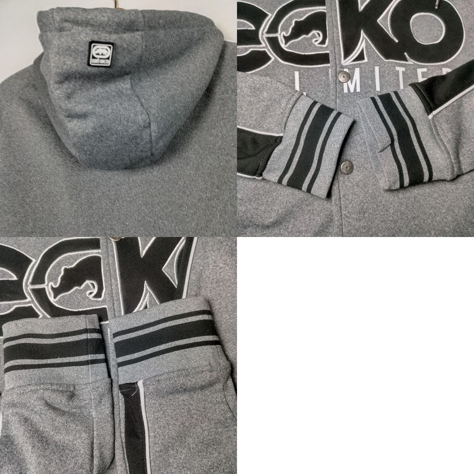 Ecko Unltd. Ecko Unltd Sweatshirt Men Small Gray Black Snap Hoodie Streetwear VINTAGE? No — use provided rules. Size US S / EU 44-46 / 1 - 9 Thumbnail