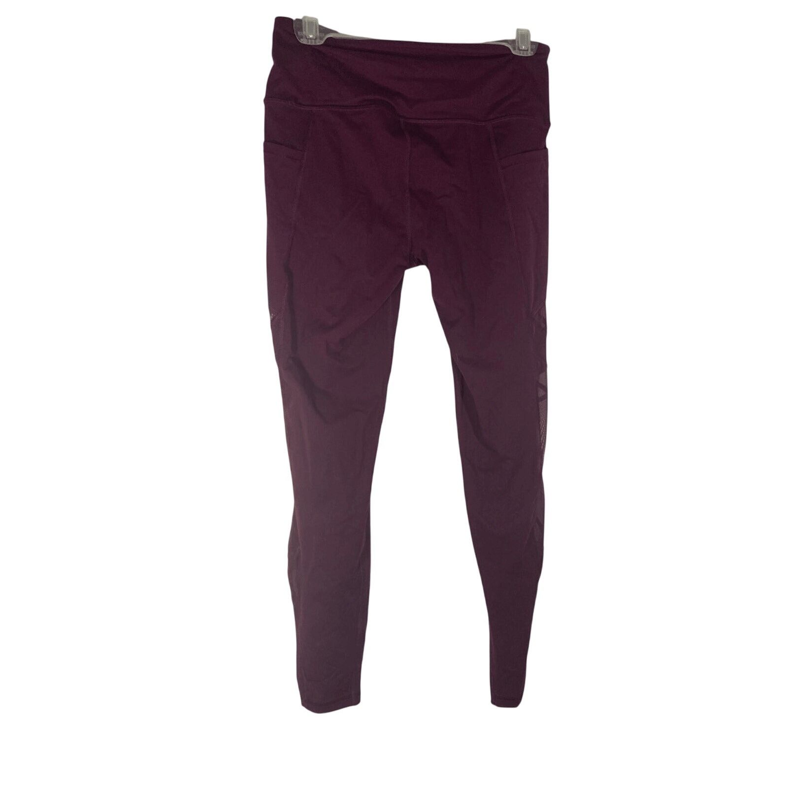 Victoria's Secret Victoria's Secret M Burgundy Mesh 7/8 Pilates Leggings Size 27" / US 4 / IT 40 - 5 Thumbnail