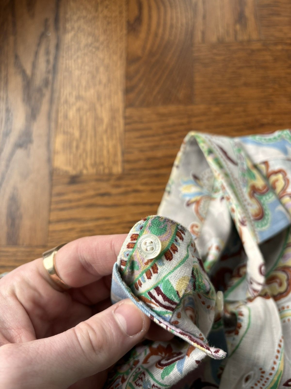 Designer × Etro Etro 35 Linen Button Up Dress Shirt Italy Paisely ETRO Italy Size US S / EU 44-46 / 1 - 7 Thumbnail