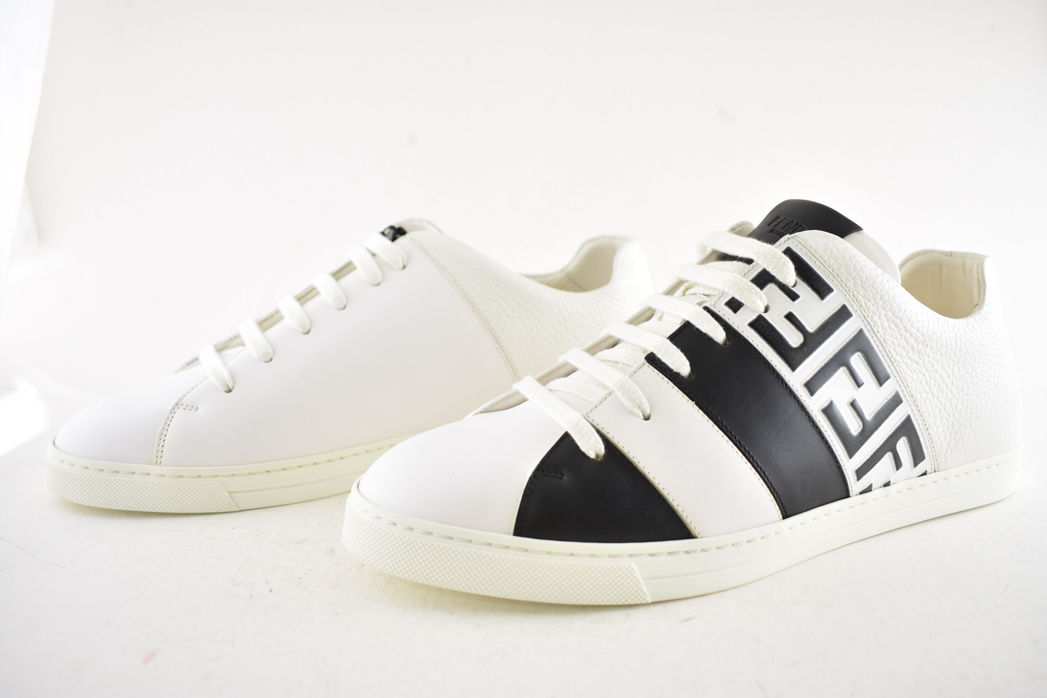 Fendi Fendi Black Leather FF Logo Low Trainer Sneaker UK 9 US 10 Size US 10 / EU 43 - 12 Thumbnail