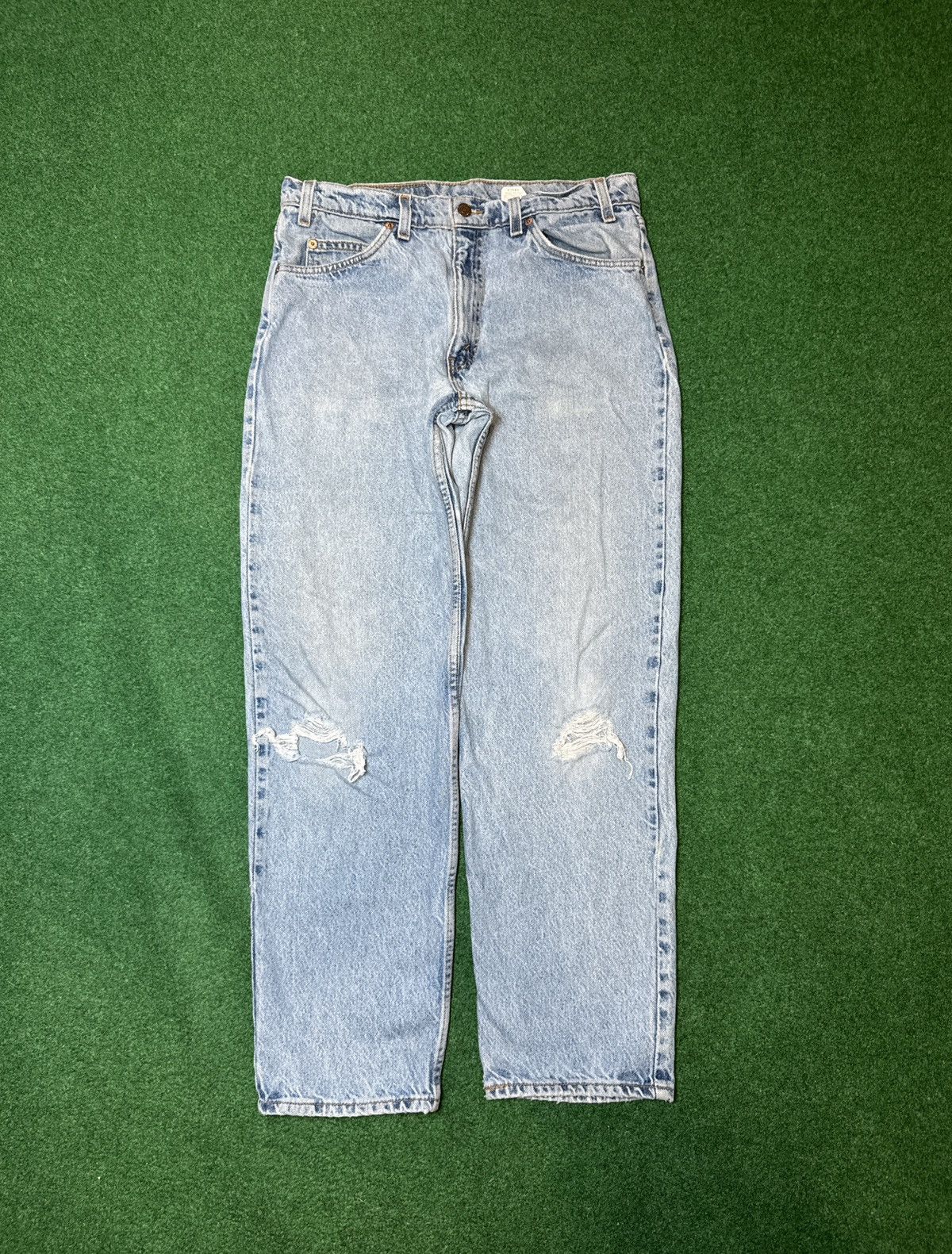 Levi's × Levi's Vintage Clothing × Vintage Vintage 90s Levi’s 550 Orange Tab Distressed Relaxed Jeans Size US 33 - 4 Thumbnail