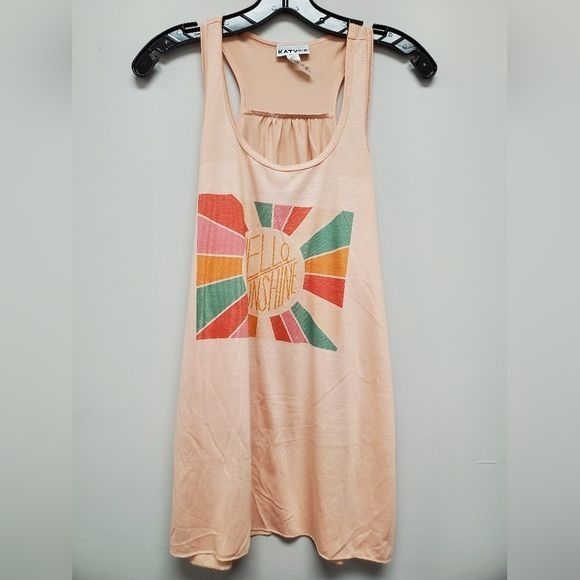 Other KatyDid Womens XL "Hello Sunshine" Graphic Racerback Tank To Size XL / US 12-14 / IT 48-50 - 2 Thumbnail
