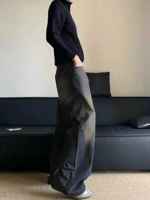 Jean Vintage Washed Retro Wide Leg Denim Jeans Size US 30 / EU 46 - 3 Thumbnail