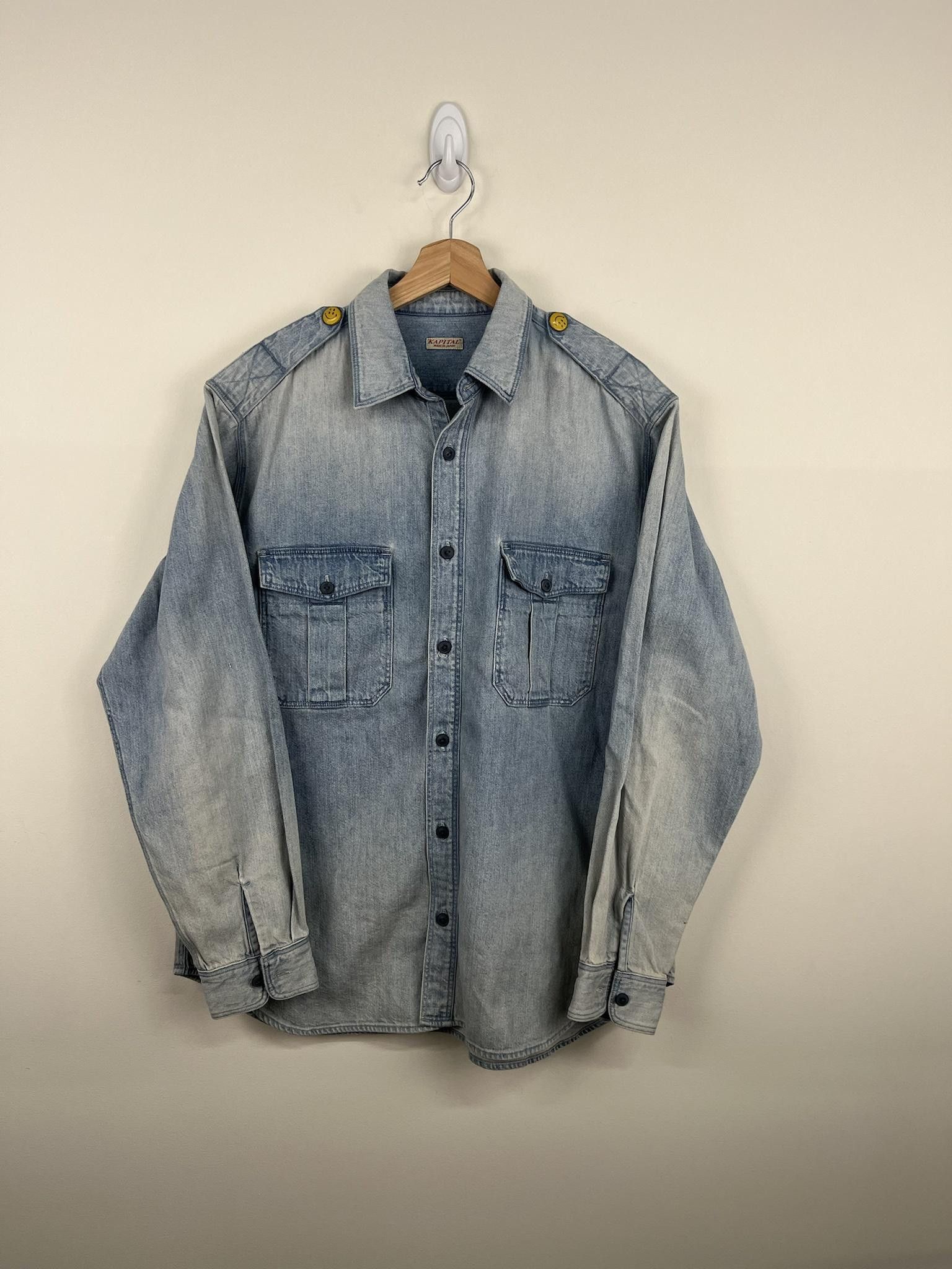 Kapital Kapital Denim Button Up With Smiley Snap Shoulders | Grailed