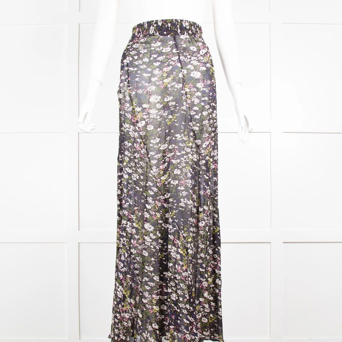 Ganni Ganni Georgette Sheer Floral Print Viscose Maxi Skirt FW19 Size 32" / US 10 / IT 46 - 8 Thumbnail