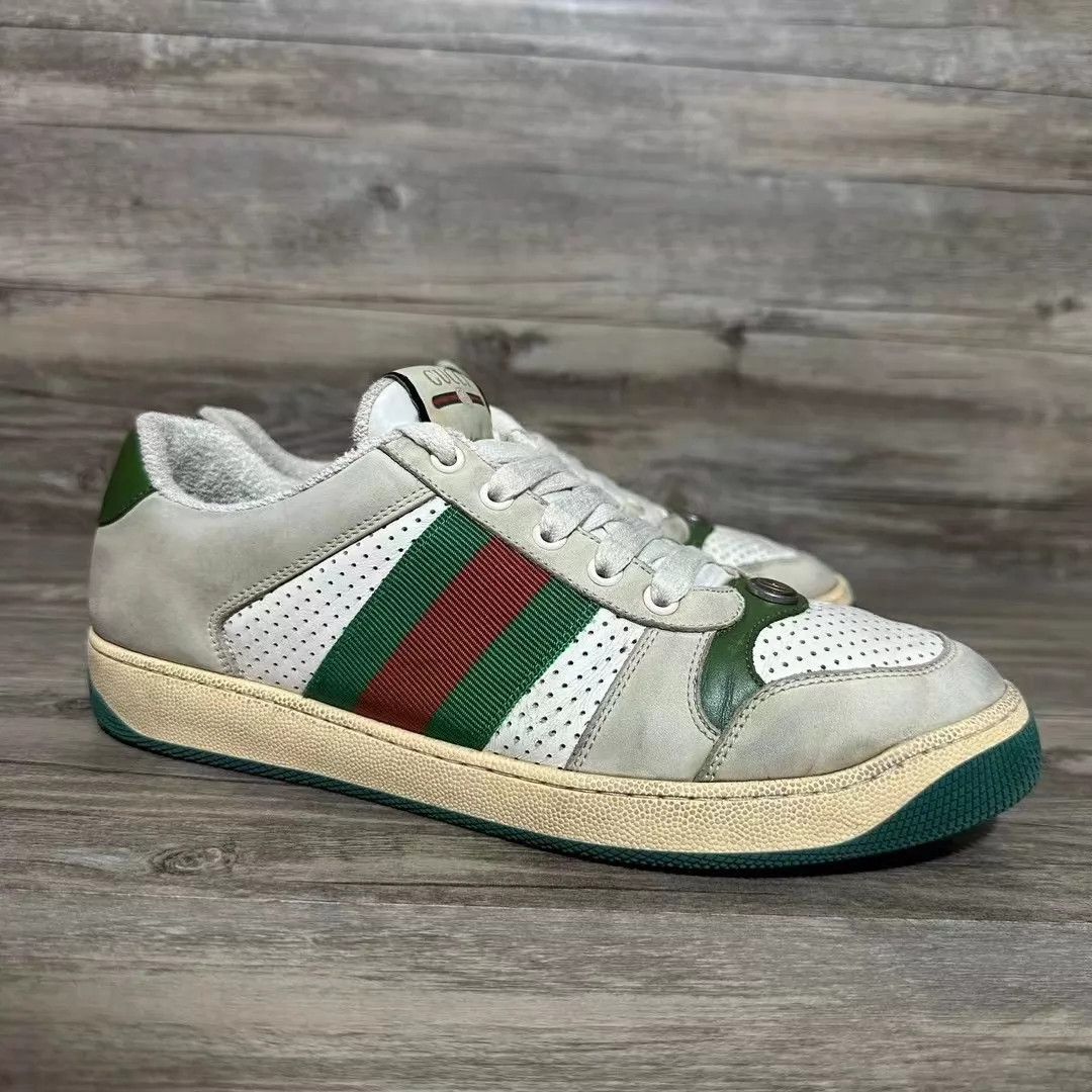 Gucci Gucci Dirty Enamel Gray-Green Sneaker Uk7 41 95N Size US 8 / EU 41 - 2 Thumbnail