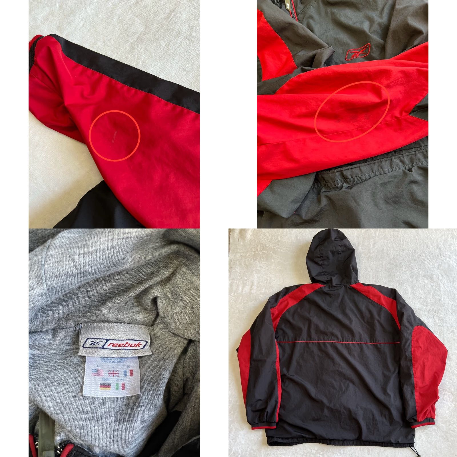 Reebok VINTAGE Reebok Windbreaker Jacket XL Men Black 90s Logo Zip Spring Fall Winter Nylon Softshell Size US XL / EU 56 / 4 - 8 Thumbnail