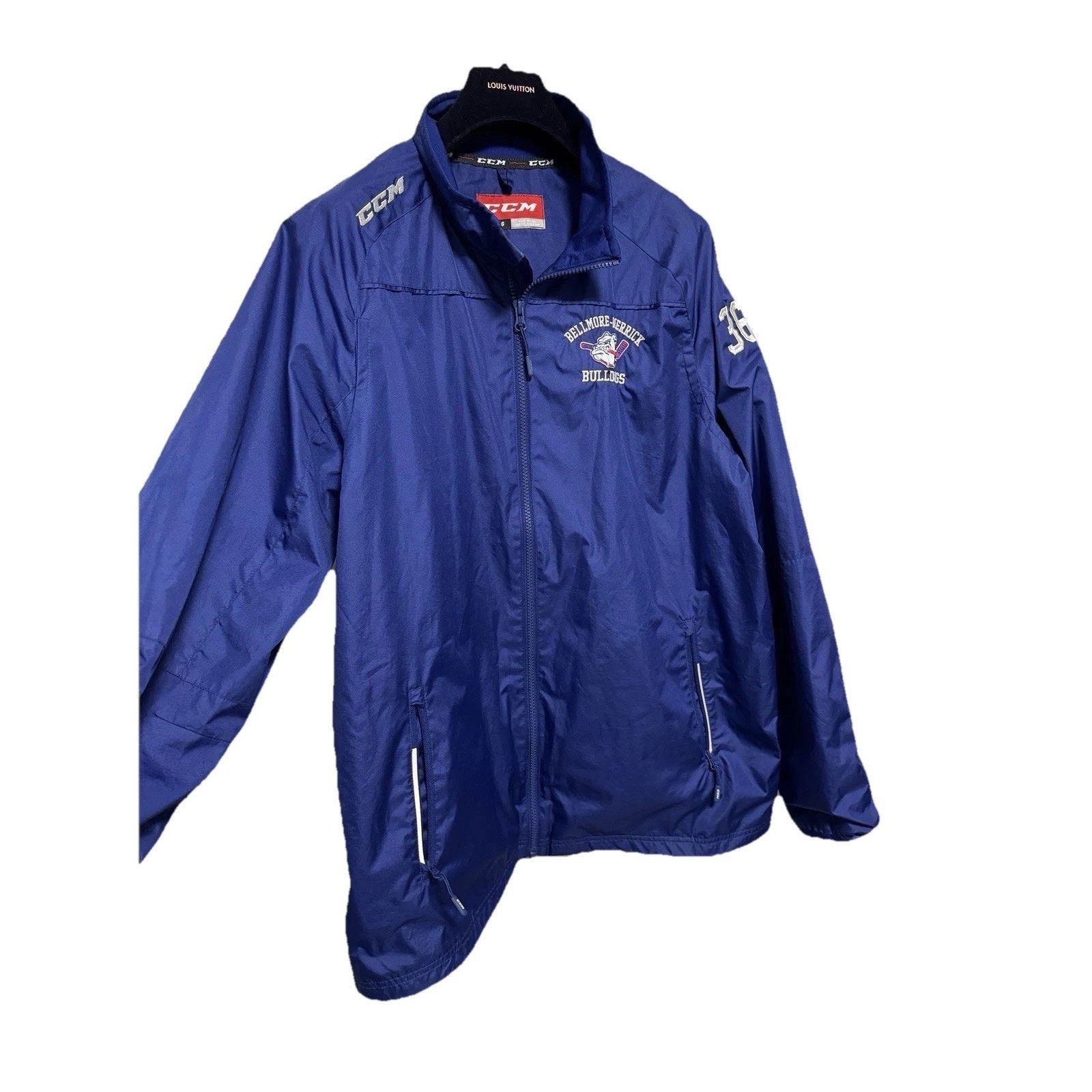 Ccm CCM Hockey Blue Windbreaker Jacket Size US L / EU 52-54 / 3 - 6 Thumbnail