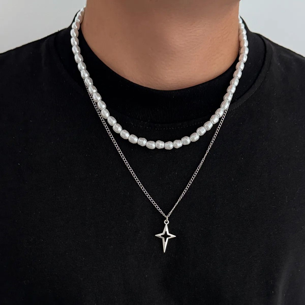 Vintage Pearl Star Chain Necklace Size ONE SIZE - 2 Thumbnail