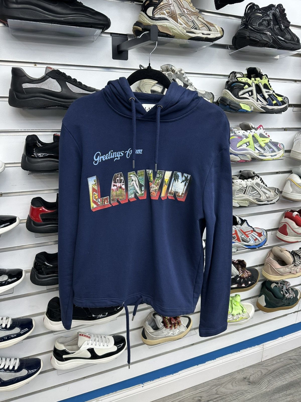 Lanvin Lanvin Hoodie Navy Blue Greetings From Lanvin Size US S / EU 44-46 / 1 - 1 Thumbnail