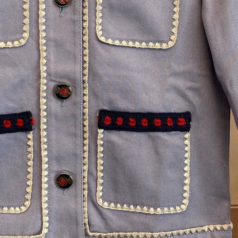 Gucci Gucci Xiu's smog blue embroidered lace small fragrance jack Size XS / US 0-2 / IT 36-38 - 5 Thumbnail