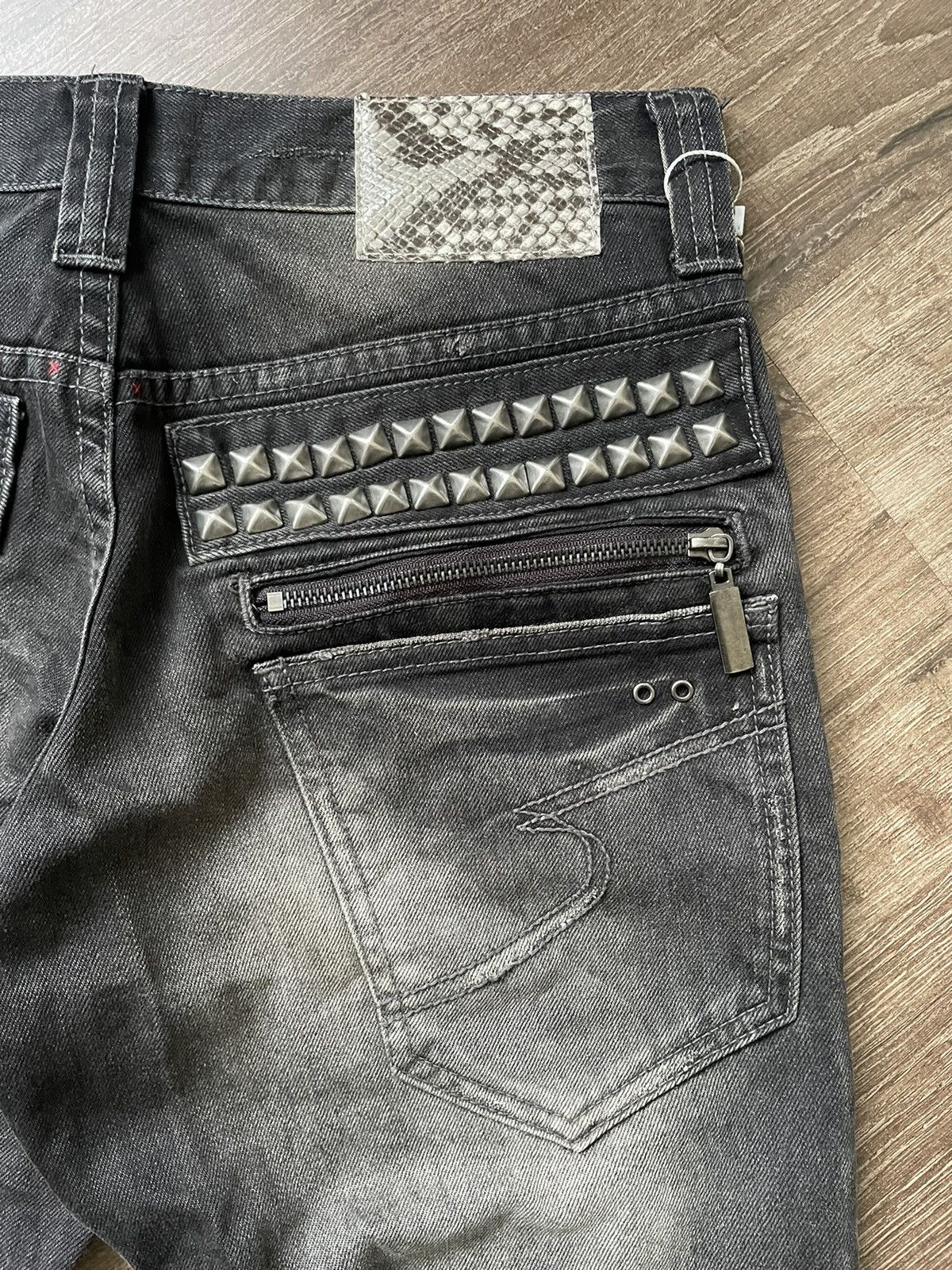 If Six Was Nine Semantic Design Punk Spiked Denim Size US 31 - 15 Thumbnail