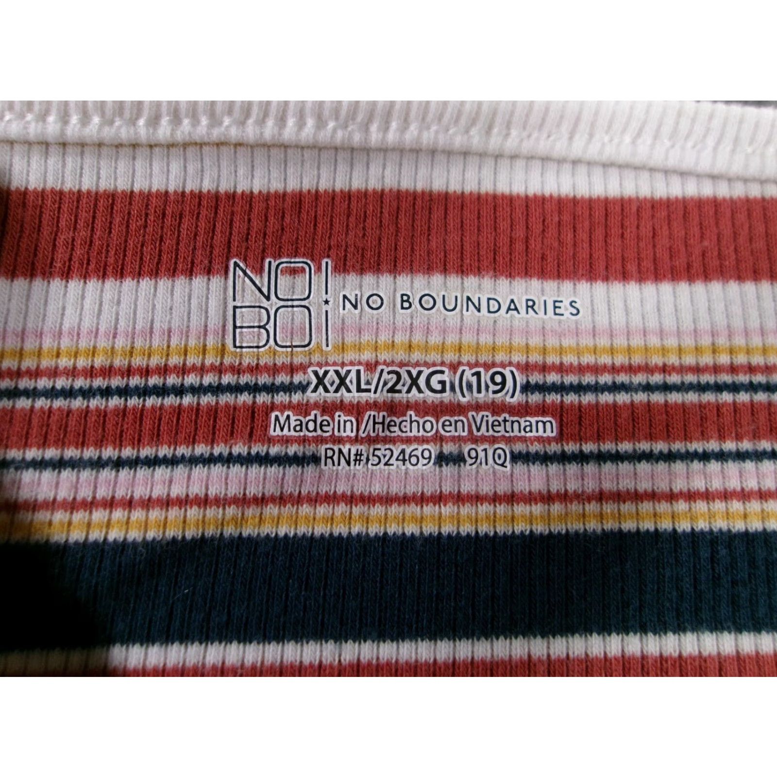 Vintage No Boundaries Cami Womens Tank 2XL Striped Spaghetti Strap Pink Cotton Blend V-Neck Sleeveless Shirt Camisole Tight Slim Casual Size XXL / US 16-18 / IT 52-54 - 5 Thumbnail