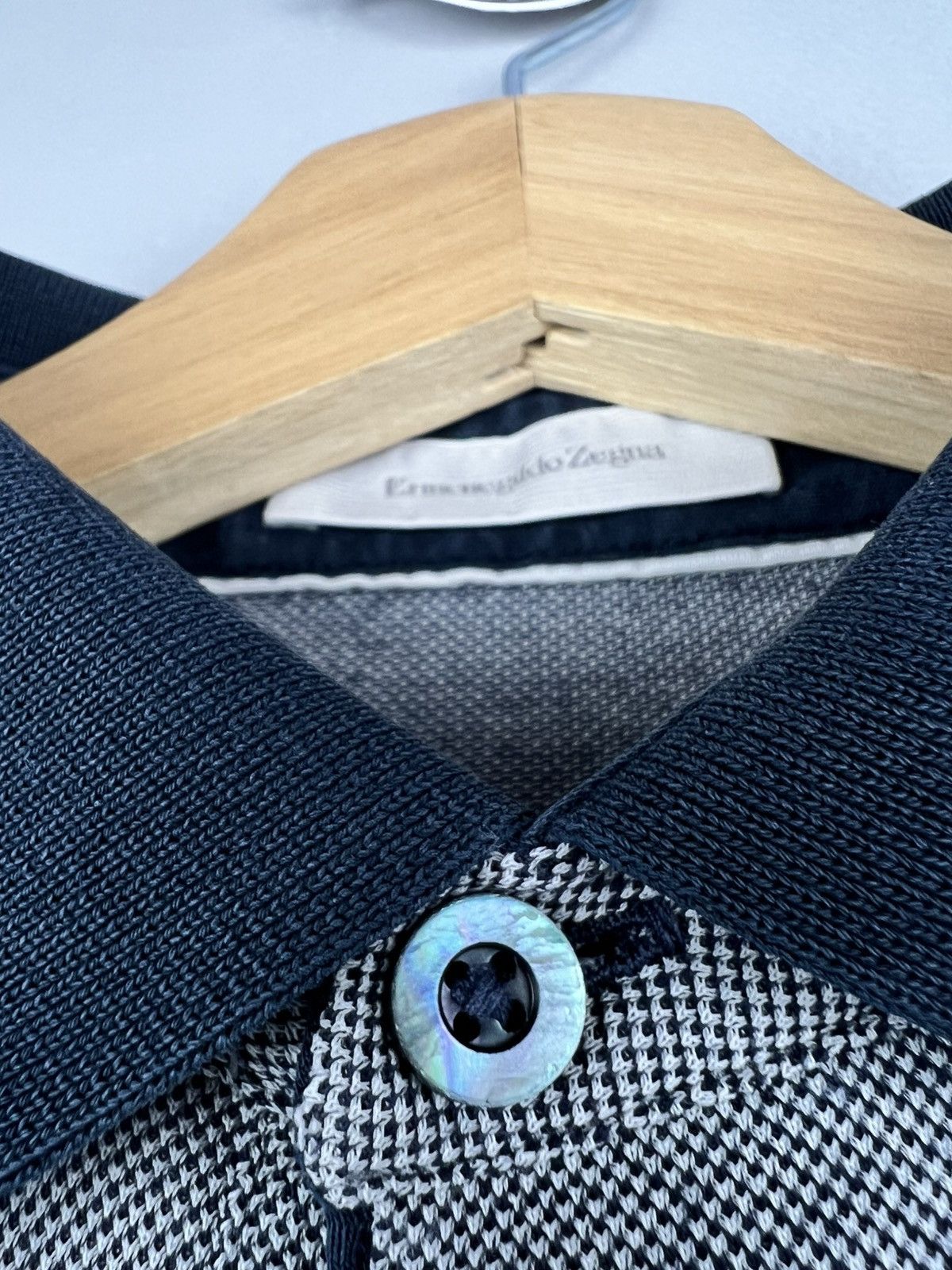 Ermenegildo Zegna Ermenegildo Zegna Grey/Navy Polo T Shirt Size US S / EU 44-46 / 1 - 5 Thumbnail