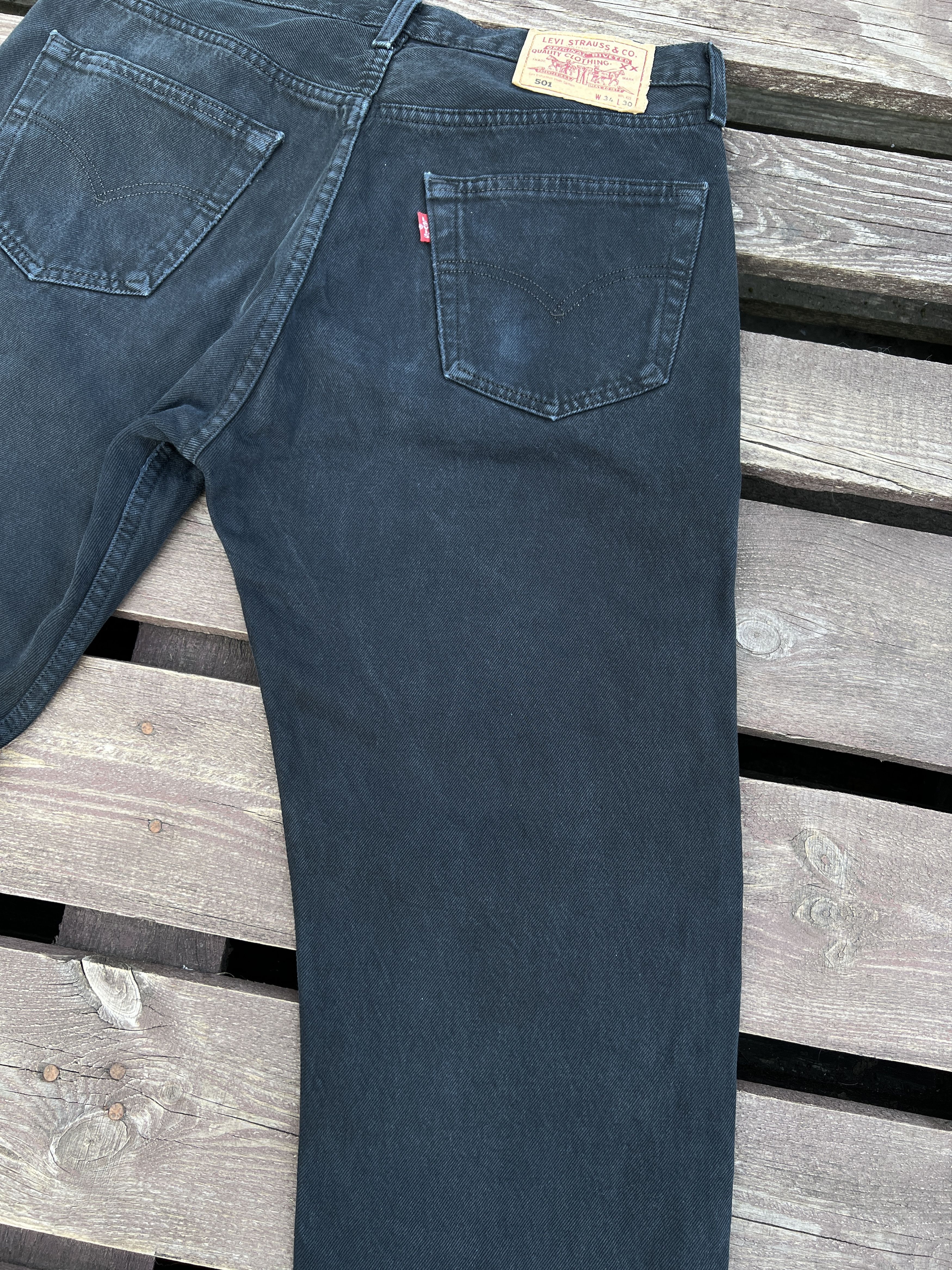 Levi's Vintage 90s Levis 501 Made in Hungary Black Denim Jeans Size US 34 / EU 50 - 7 Thumbnail
