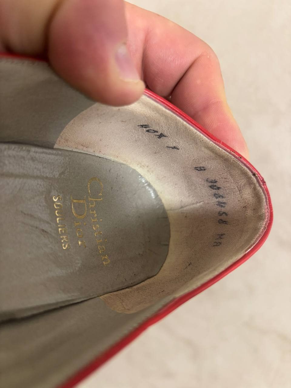 Christian Dior Monsieur Christian Dior Vintage Red Leather Pumps – Made in France Size US 7 / IT 37 - 4 Thumbnail