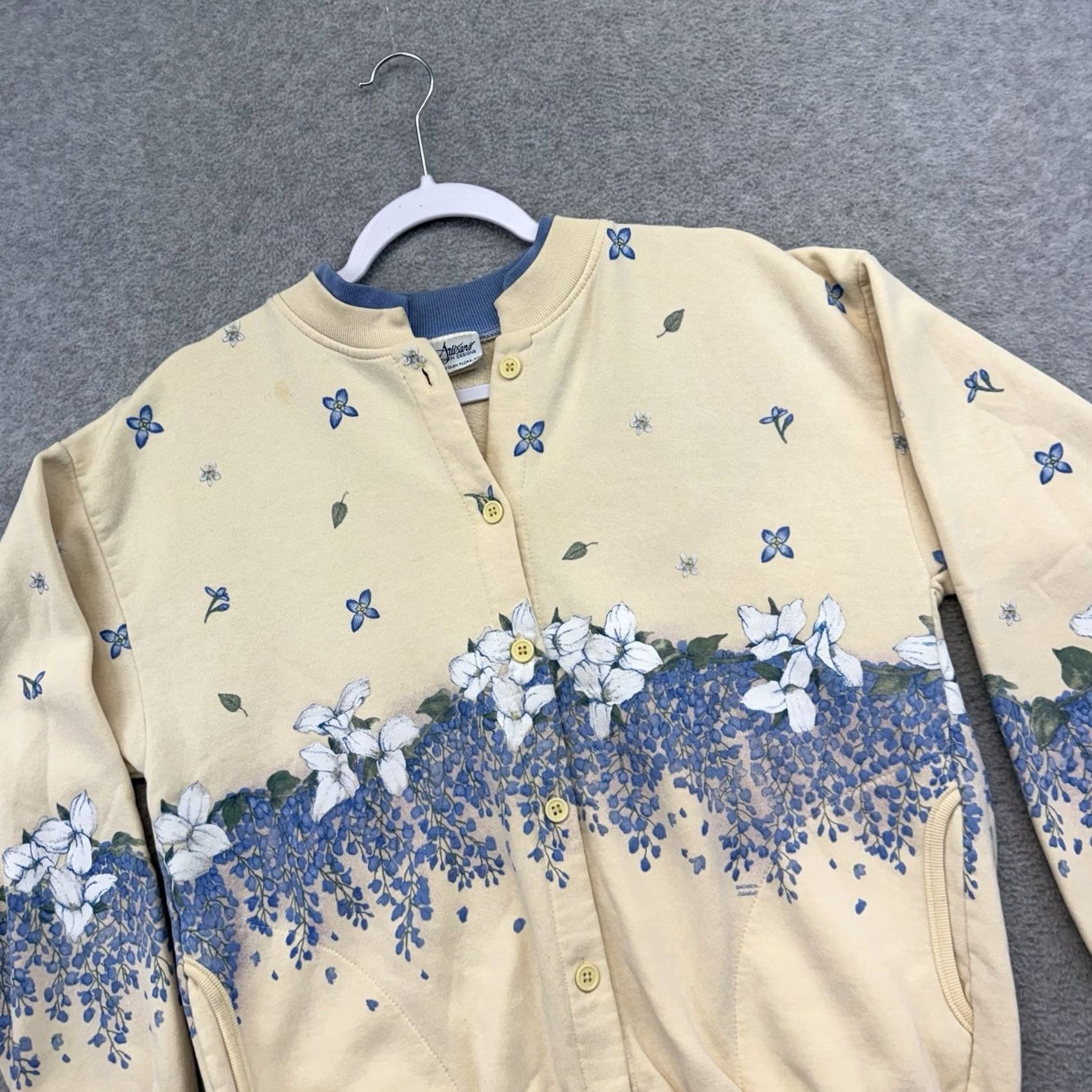 4SDESIGNS VINTAGE Artisans Sunschein Designs Womens Floral Cardigan Sweater M Cottage Grandma Size M / US 6-8 / IT 42-44 - 3 Thumbnail